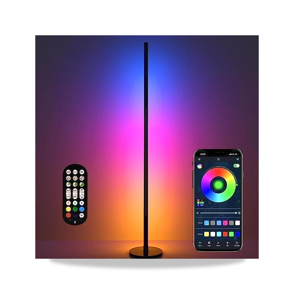 صورة منتج مصباح ارضي للزاوية من سوبريوتس، RGB مع جهاز تحكم عن بعد وتطبيق ذكي، متغير اللون مع مزامنة موسيقية وتوقيت و16 - كود الصنف reemco-2027-1539361 - ماركة يباع من خلال reemco - توريد وتصوير حصري لشركة ريمكو القابضة السعودية