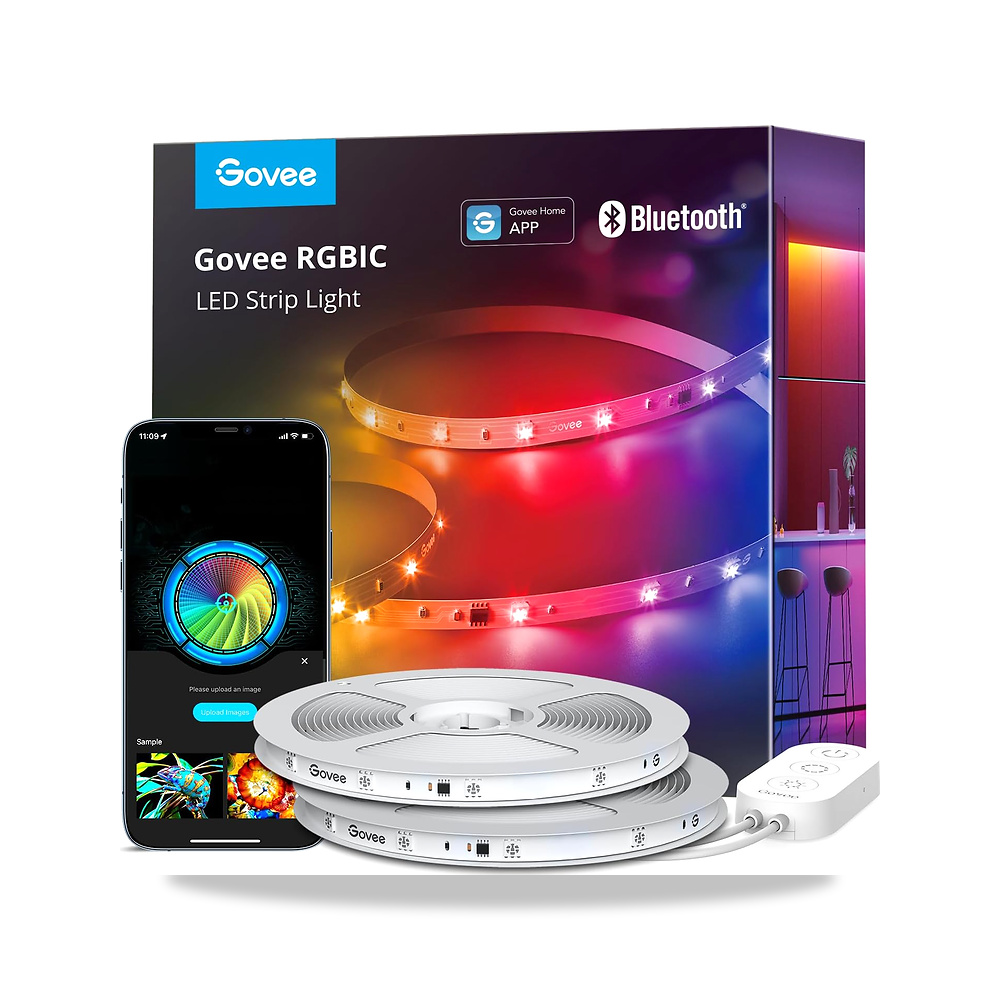 صورة منتج جوفي شريط اضاءة LED RGBIC بطول 100 قدم لغرفة النوم، تحكم ذكي عبر تطبيق بلوتوث، الوان متعددة يمكنك تركيبها - كود الصنف reemco-2027-1539398 - ماركة يباع من خلال reemco - توريد وتصوير حصري لشركة ريمكو القابضة السعودية
