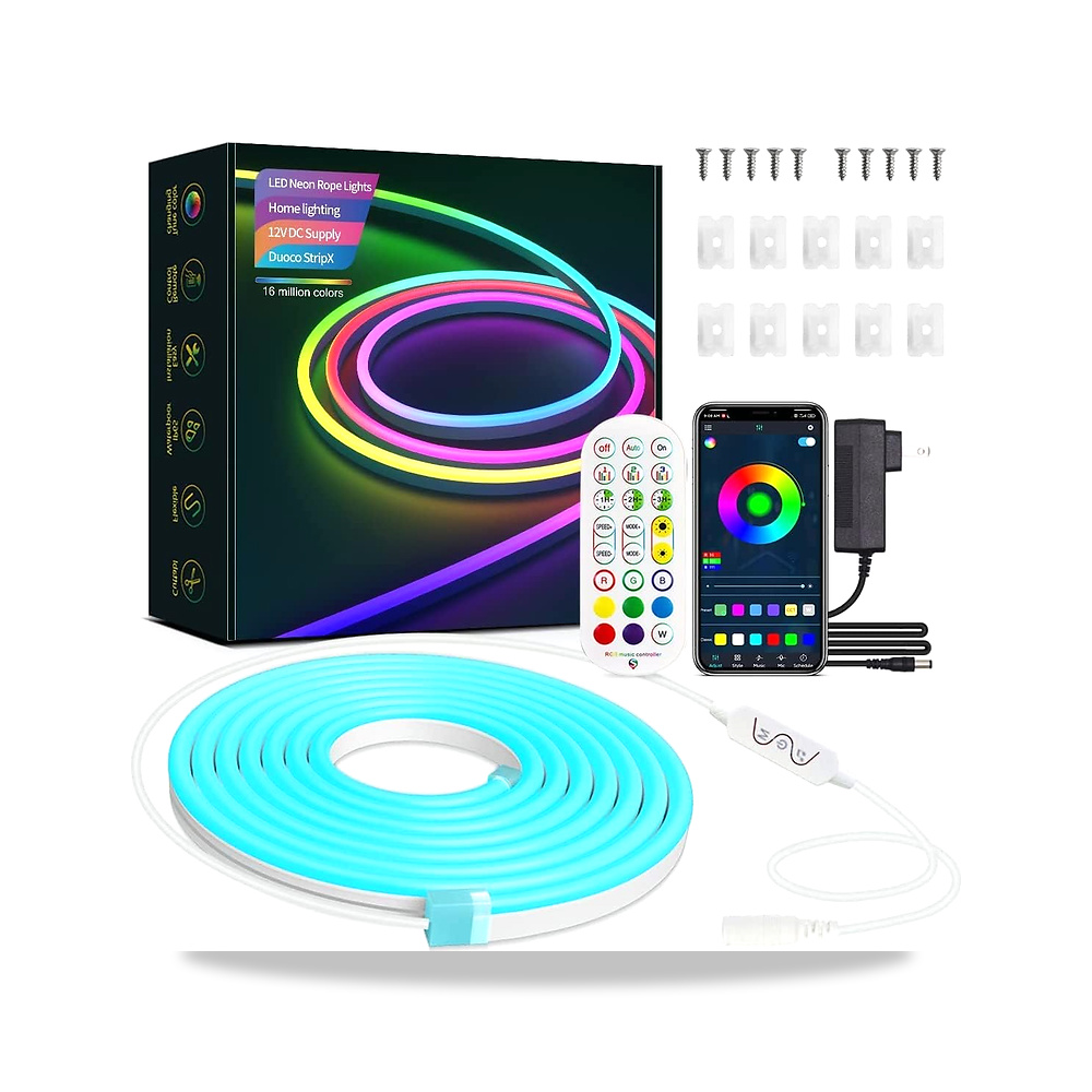 صورة منتج حبل LED نيون من ارابيست 5 متر RGB قابل للتعتيم ومقاوم للماء 12 فولت مع مزامنة الموسيقى وجهاز تحكم عن بعد - كود الصنف reemco-2027-1539422 - ماركة يباع من خلال reemco - توريد وتصوير حصري لشركة ريمكو القابضة السعودية
