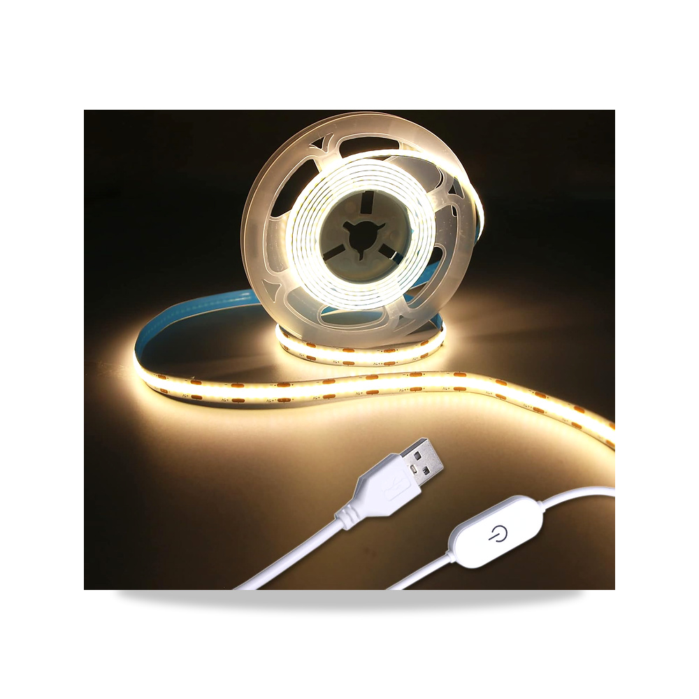 صورة منتج شريط اضاءة LED يعمل باللمس 5 فولت USB 16.4 قدم/5 متر، USB قابل للتعتيم بدون خطوات 3000 كلفن ابيض مرن 5 فولت - كود الصنف reemco-2027-1539489 - ماركة يباع من خلال reemco - توريد وتصوير حصري لشركة ريمكو القابضة السعودية
