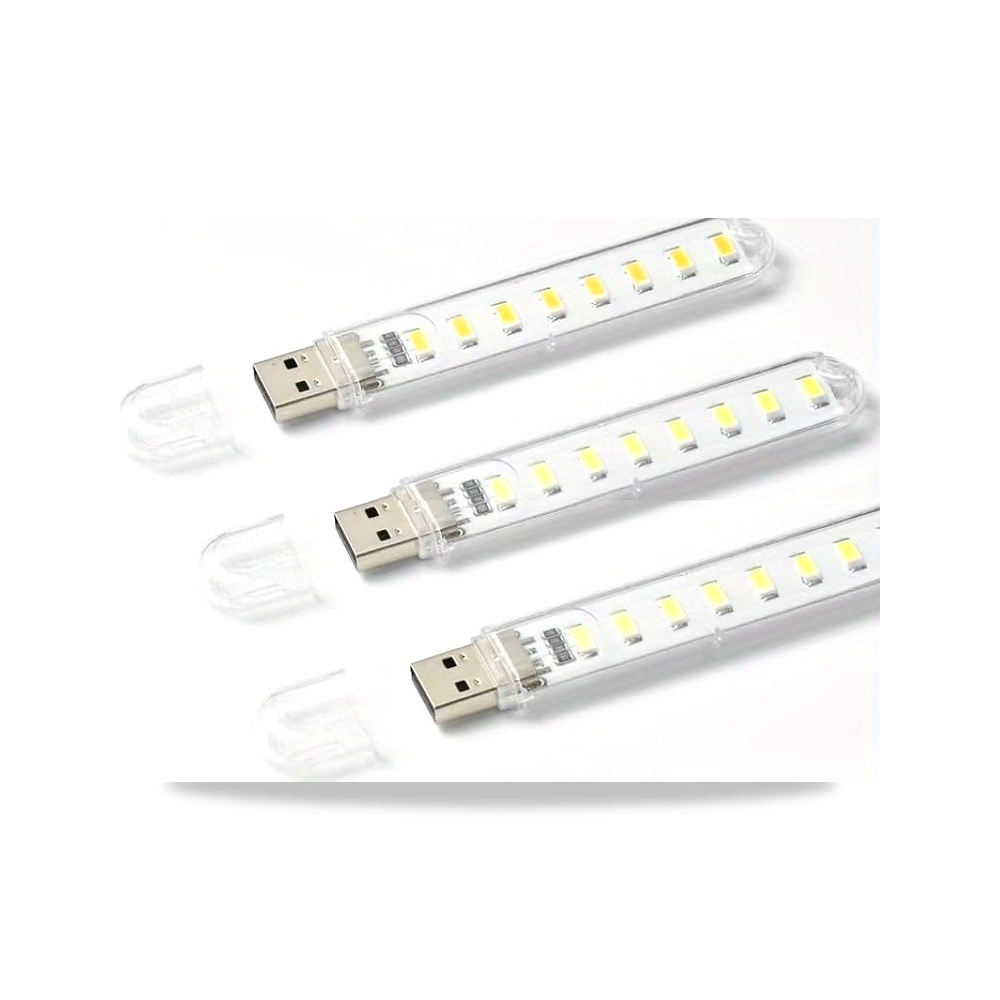 صورة منتج 3 عبوات من مصابيح USB للتخييم/الليل – LED صغيرة – توصيل للحمامات وغرف النوم والقراءة والتخييم (8 LED بيضاء) - كود الصنف reemco-2027-1539548 - ماركة يباع من خلال reemco - توريد وتصوير حصري لشركة ريمكو القابضة السعودية