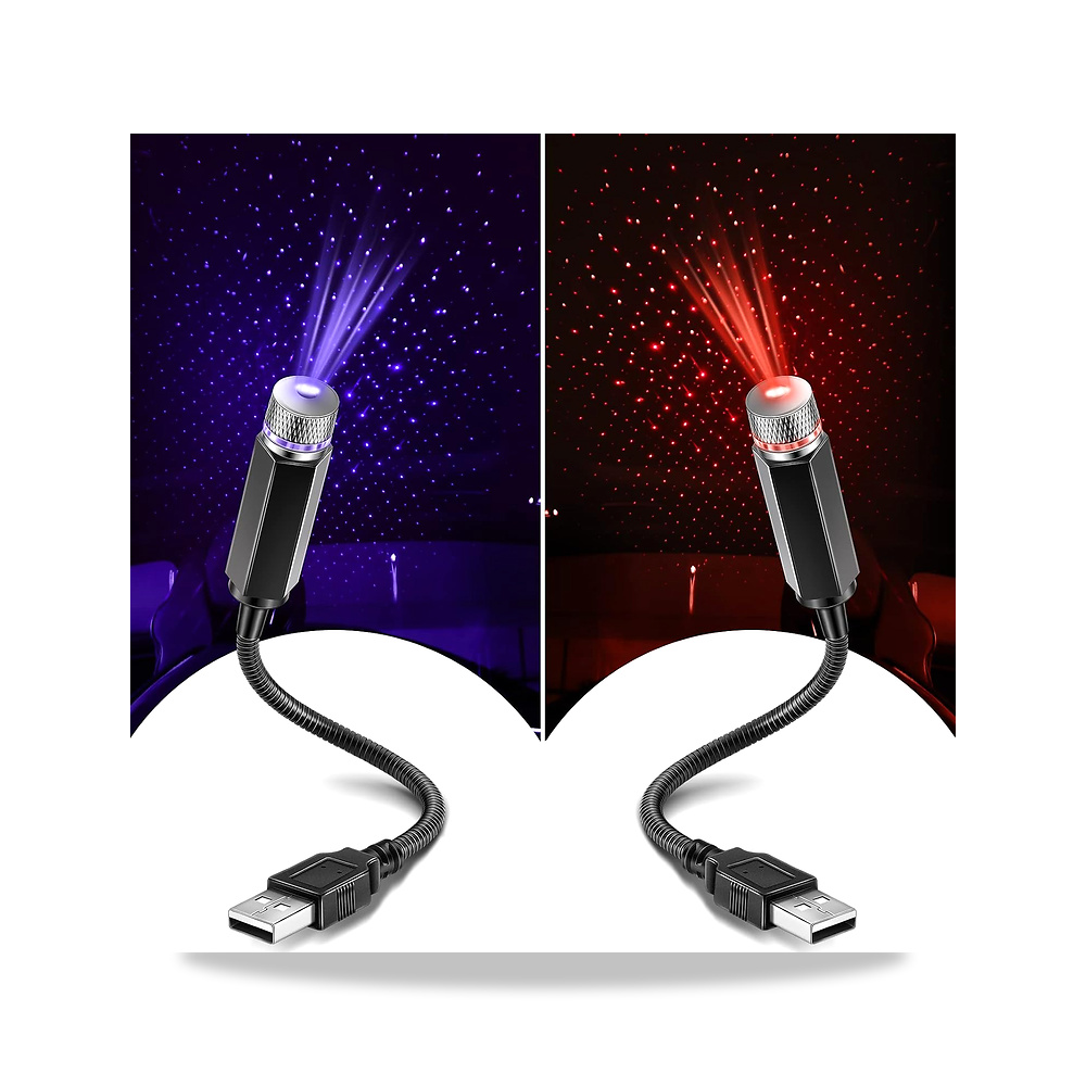 صورة منتج إضاءة سقف سيارة بمنفذ USB بتأثير النجوم، مصباح عرض LED صغير محمول وقابل للتعديل لإضاءة داخلية رومانسية - كود الصنف reemco-2027-1539550 - ماركة يباع من خلال reemco - توريد وتصوير حصري لشركة ريمكو القابضة السعودية