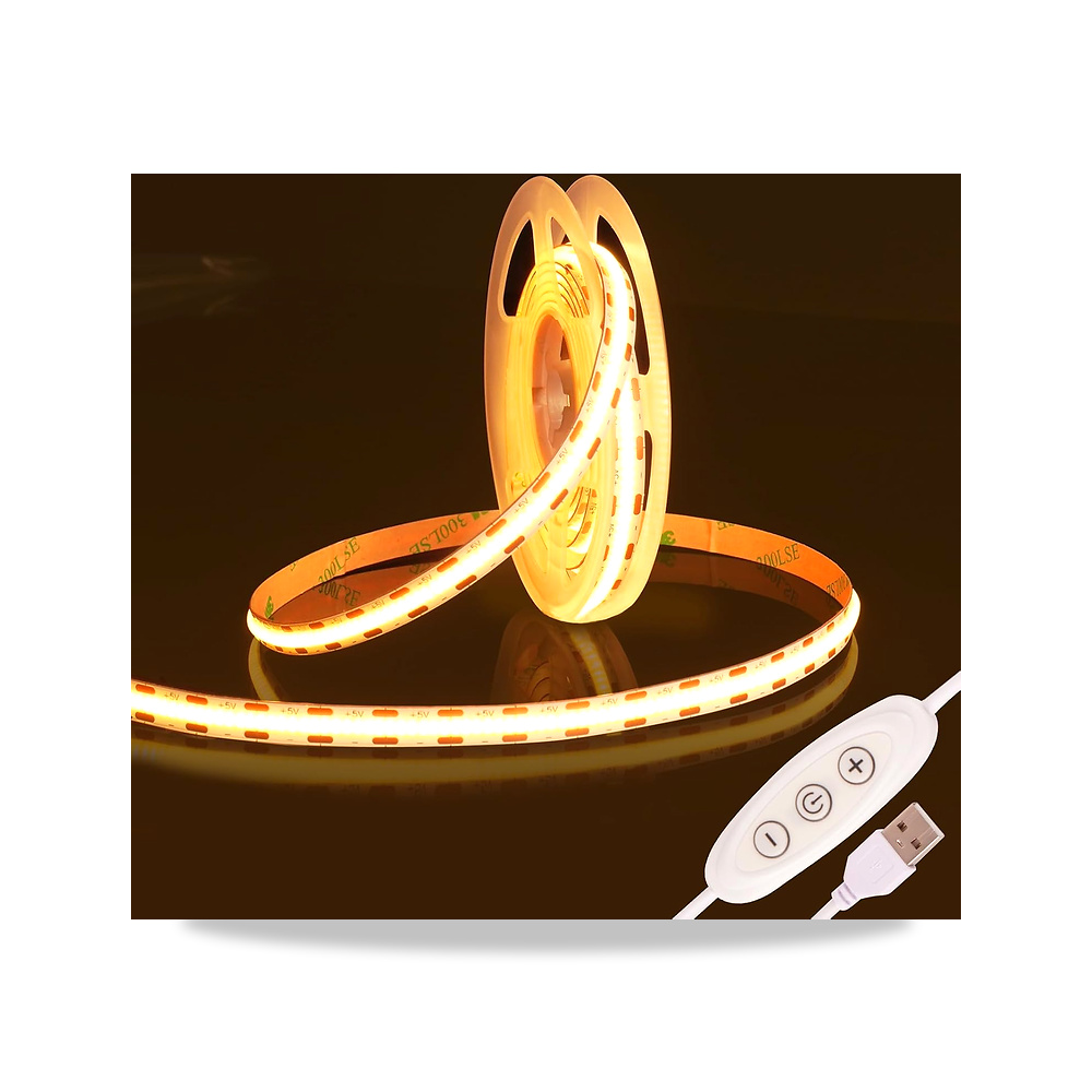 صورة منتج شريط اضاءة LED سي او بي، LED USB 5 فولت، قابل للتعتيم 3000 كلفن ابيض دافئ، 2 متر عالي الكثافة 480 مصباح - كود الصنف reemco-2027-1539570 - ماركة يباع من خلال reemco - توريد وتصوير حصري لشركة ريمكو القابضة السعودية