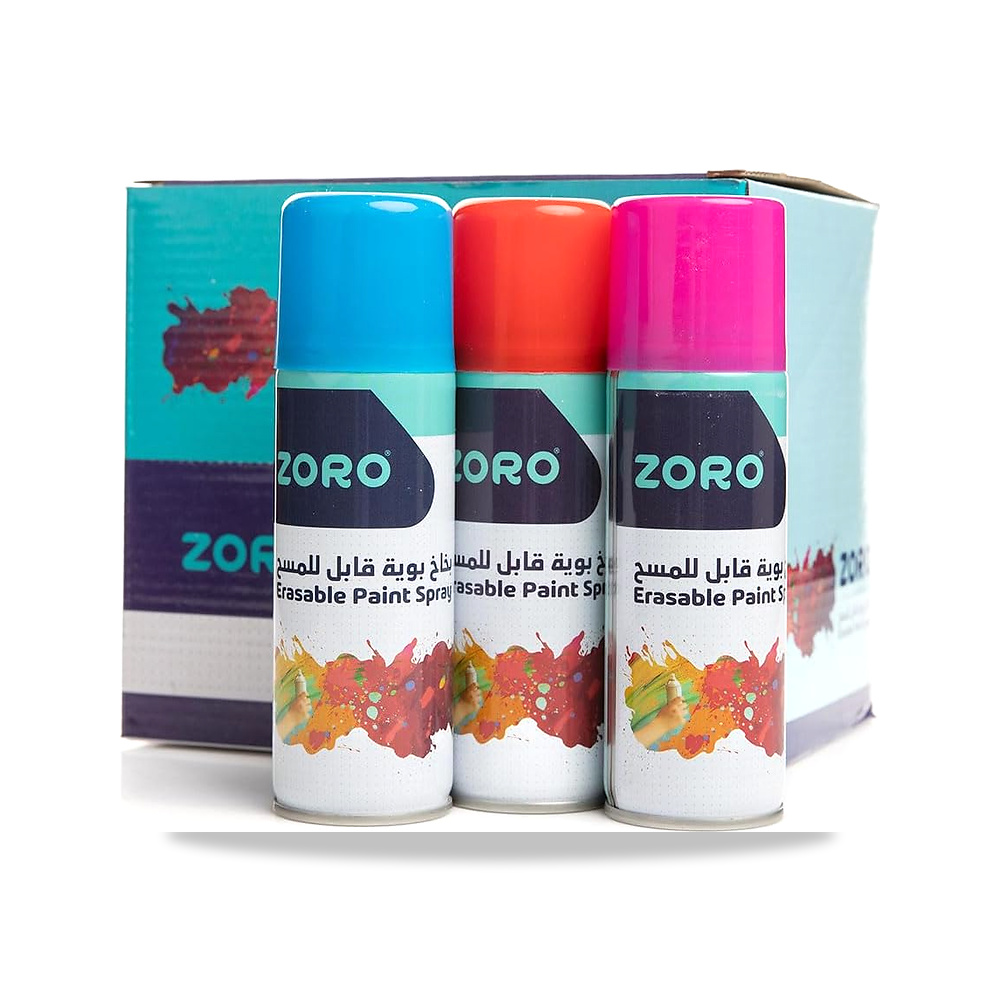 صورة منتج بخاخ طلاء قابل للمسح من زورو، 400 مل – عبوة من 12 قطعة ZORO – اللون Multicolor - كود الصنف reemco-2027-1569626 - ماركة يباع من خلال reemco - توريد وتصوير حصري لشركة ريمكو القابضة السعودية
