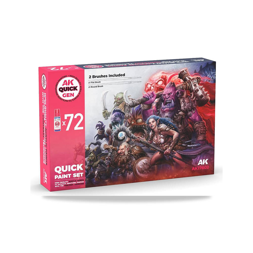 صورة منتج مجموعة طلاء كويك جين AK17602 من ايه كيه كويك، 72 لون (72 × 18 مل + 2 × متوسطة + 2 × فرشة) ايه كيه انتراكتيف - كود الصنف reemco-2027-1570324 - ماركة يباع من خلال reemco - توريد وتصوير حصري لشركة ريمكو القابضة السعودية