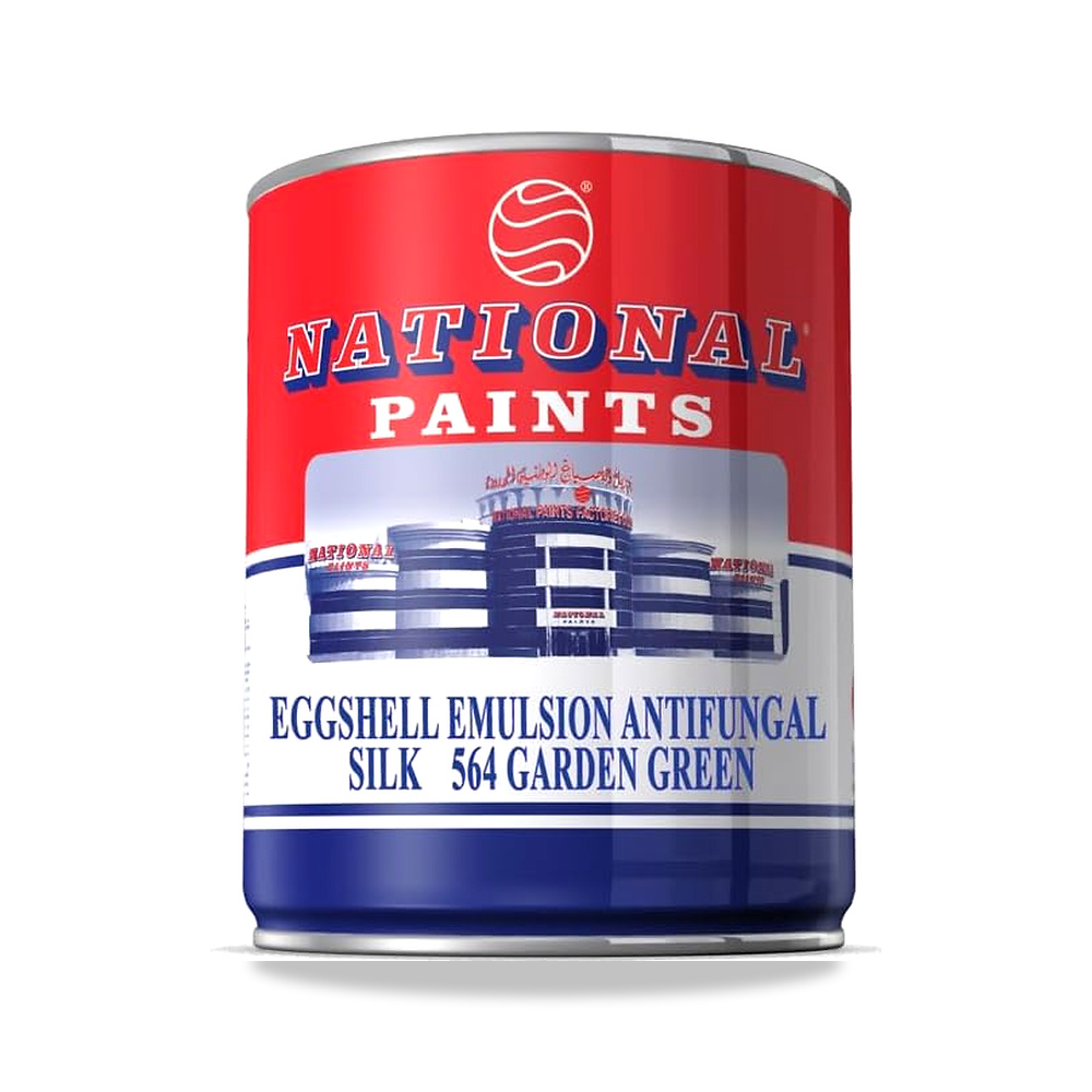 صورة منتج دهان ايمولشن بملمس حريري مقاوم لتشكل الفطريات من ناشيونال بينت، لون أخضر (Garden Green 564)، سعة 1 لتر ناشونال - كود الصنف reemco-2027-1570792 - ماركة يباع من خلال reemco - توريد وتصوير حصري لشركة ريمكو القابضة السعودية