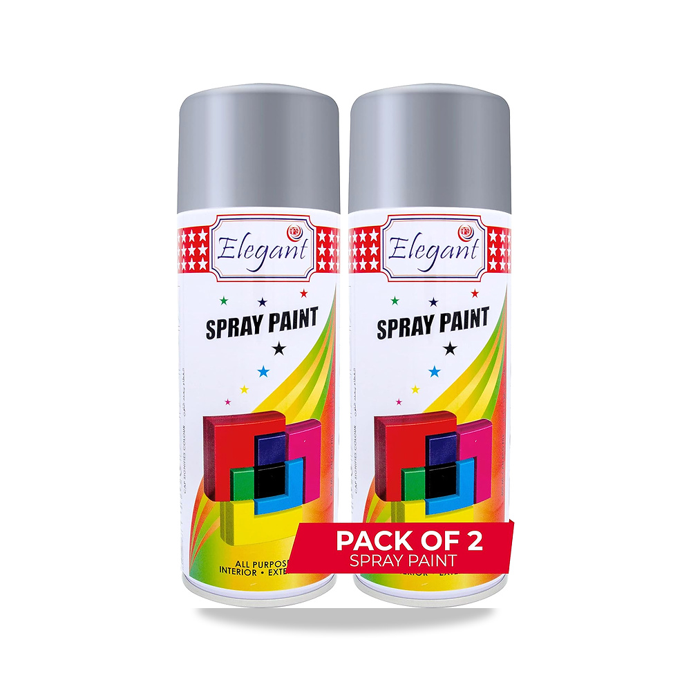 صورة منتج طلاء بخاخ متعدد الاغراض من اليجانت – فضي معدني – 400 مل – عبوة من قطعتين – المقاس TWIN Pack – Pack of 2 - كود الصنف reemco-2027-1572211 - ماركة يباع من خلال reemco - توريد وتصوير حصري لشركة ريمكو القابضة السعودية
