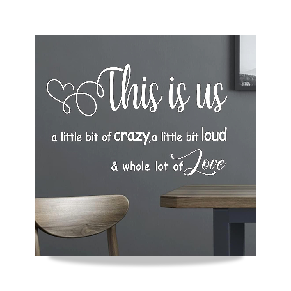 صورة منتج This is us a Little bit of Crazy Loud Whole lot of Love – ملصق جداري من الفينيل بحروف منفصلة منحوتة - كود الصنف reemco-2027-1572674 - ماركة يباع من خلال reemco - توريد وتصوير حصري لشركة ريمكو القابضة السعودية