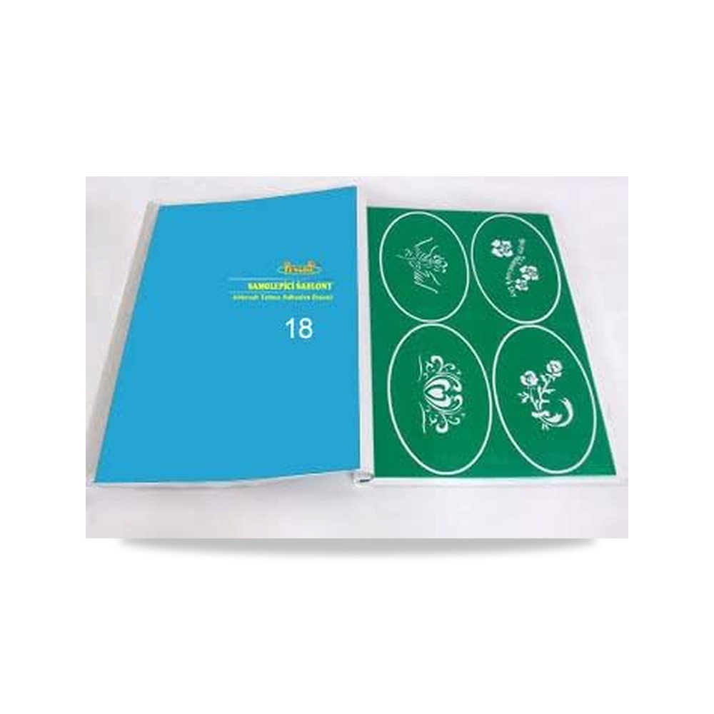 صورة منتج كتاب استنسل للوشم البخاخ نوع 18 اير براش فينجدا - كود الصنف reemco-2027-1573281 - ماركة يباع من خلال reemco - توريد وتصوير حصري لشركة ريمكو القابضة السعودية