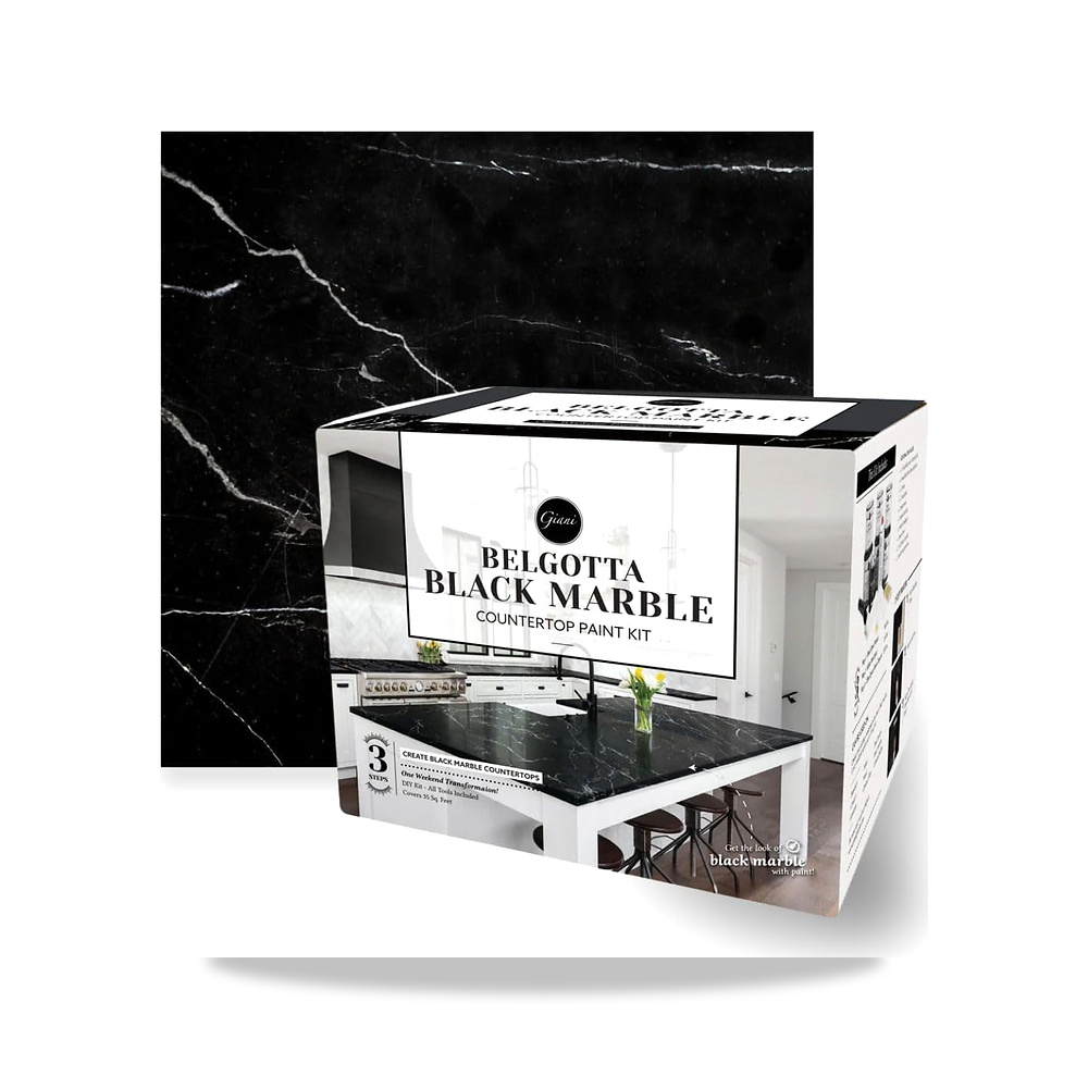 صورة منتج مجموعة طلاء سطح الطاولة بيلجوتا بتأثير الرخام الأسود من جياني جرانيت – اللون Belgotta Black - كود الصنف reemco-2027-1573673 - ماركة يباع من خلال reemco - توريد وتصوير حصري لشركة ريمكو القابضة السعودية