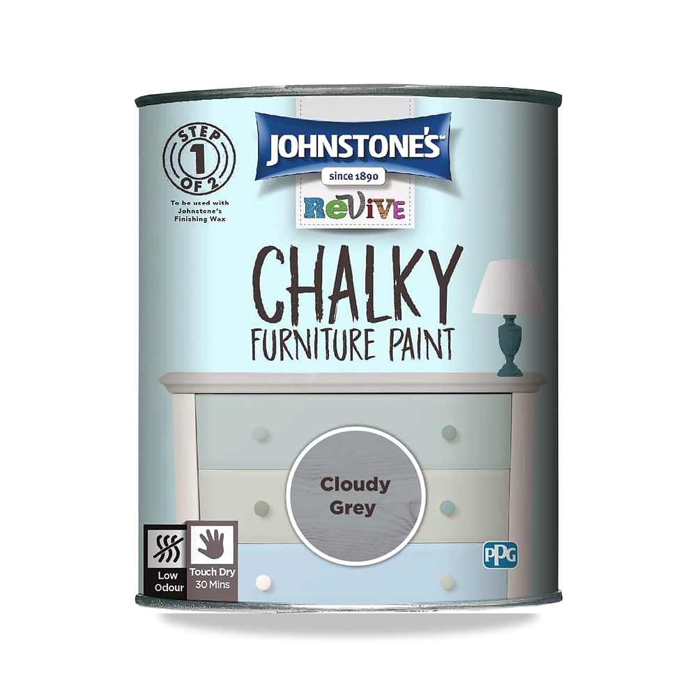 صورة منتج Johnstone’s 423261 Chalky Furniture دهان وطلاء رمادي 750 مل جونستونز – اللون كلاود غراي – المقاس 750 ml (Pack of 1) - كود الصنف reemco-2027-1574041 - ماركة يباع من خلال reemco - توريد وتصوير حصري لشركة ريمكو القابضة السعودية