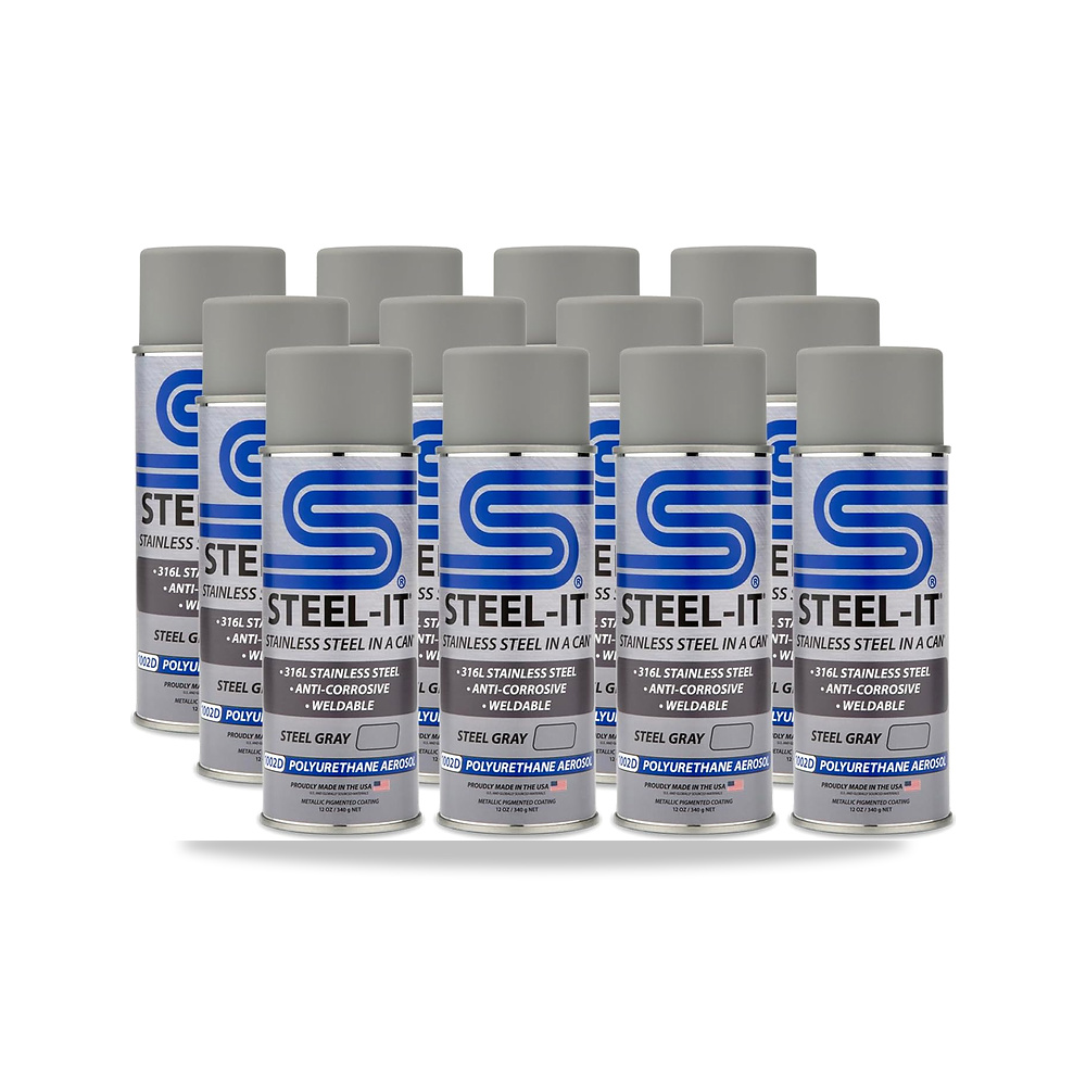 صورة منتج ستيل-ات 12 × طلاء بخاخ لحام صناعي من البولي يوريثين – رمادي ستيل – 1002B – اللون Steel Grey – المقاس 396.76 g (Lot de 12) - كود الصنف reemco-2027-1574129 - ماركة يباع من خلال reemco - توريد وتصوير حصري لشركة ريمكو القابضة السعودية