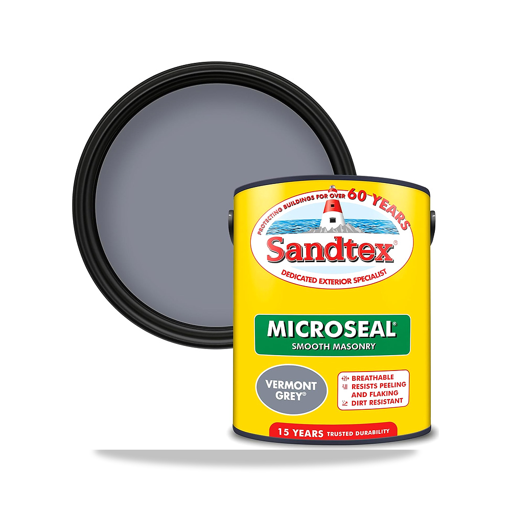 صورة منتج Sandtex Retail Ultra Smooth Masonry Vermont الرمادية 5 لتر (لترات) – اللون فيرمونت جراي – المقاس 5 l (Pack of 1) - كود الصنف reemco-2027-1574392 - ماركة يباع من خلال reemco - توريد وتصوير حصري لشركة ريمكو القابضة السعودية