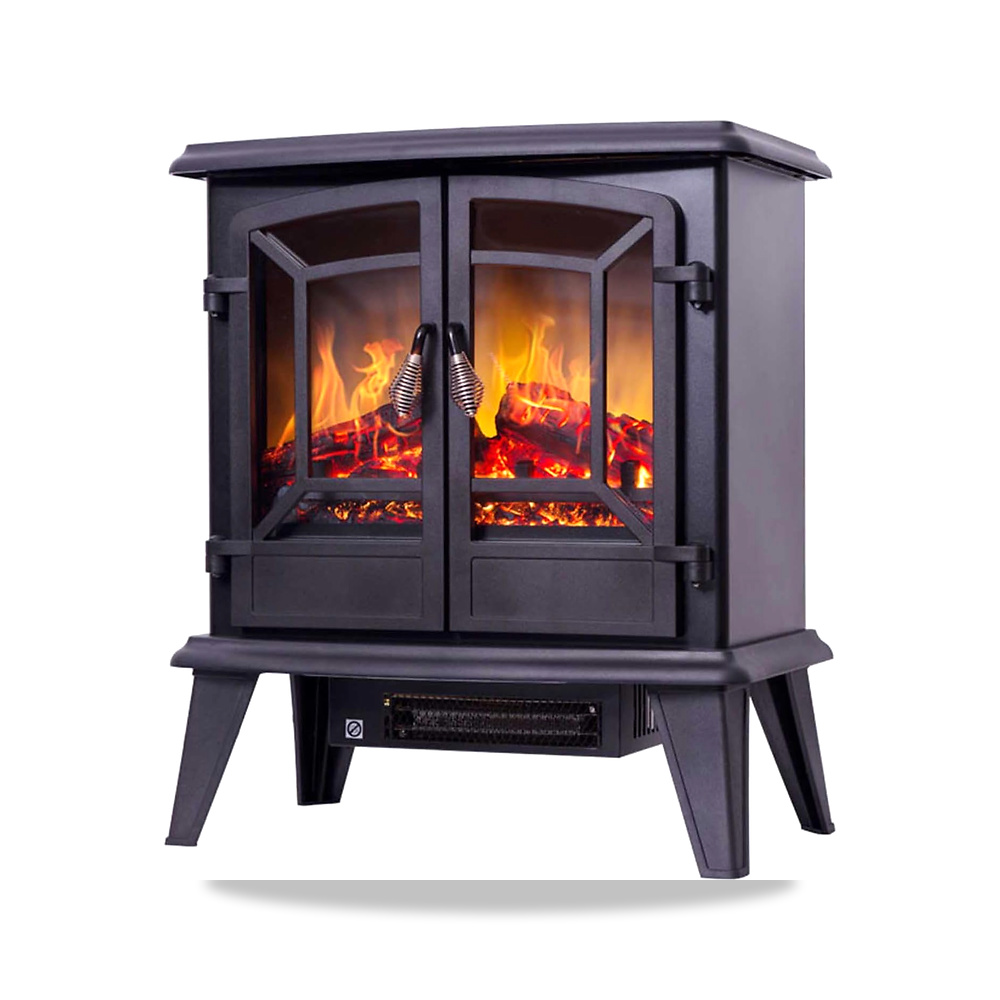 صورة منتج مدفاة كهربائية محمولة ببابين وتاثير لهب نار واقعي ثلاثي الابعاد بقدرة 1800 واط مع ترموستات وتحكم في الغرفة - كود الصنف reemco-2027-1597170 - ماركة يباع من خلال reemco - توريد وتصوير حصري لشركة ريمكو القابضة السعودية
