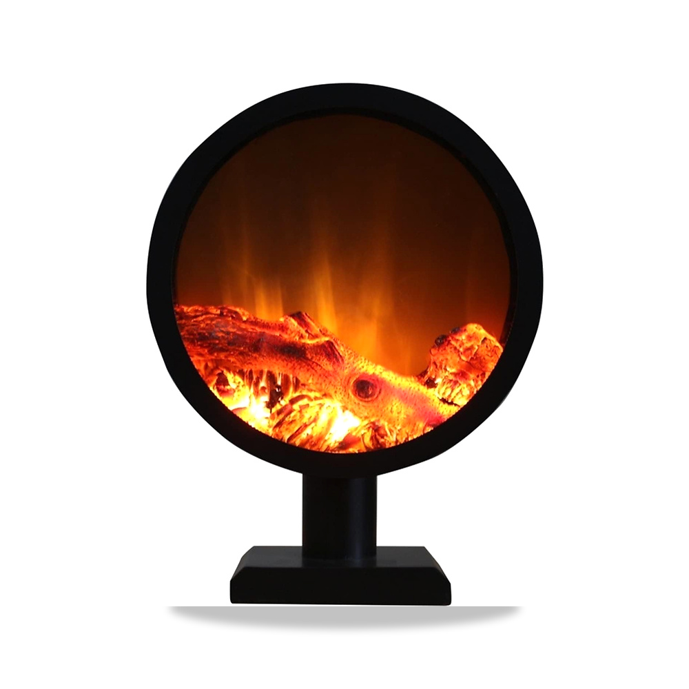 صورة منتج مدفاة كهربائية منزلية قائمة بذاتها من اراست مع لهب محاكي لجذوع الأشجار، دائرية مزخرفة، زر/جهاز تحكم عن بعد - كود الصنف reemco-2027-1599649 - ماركة يباع من خلال reemco - توريد وتصوير حصري لشركة ريمكو القابضة السعودية