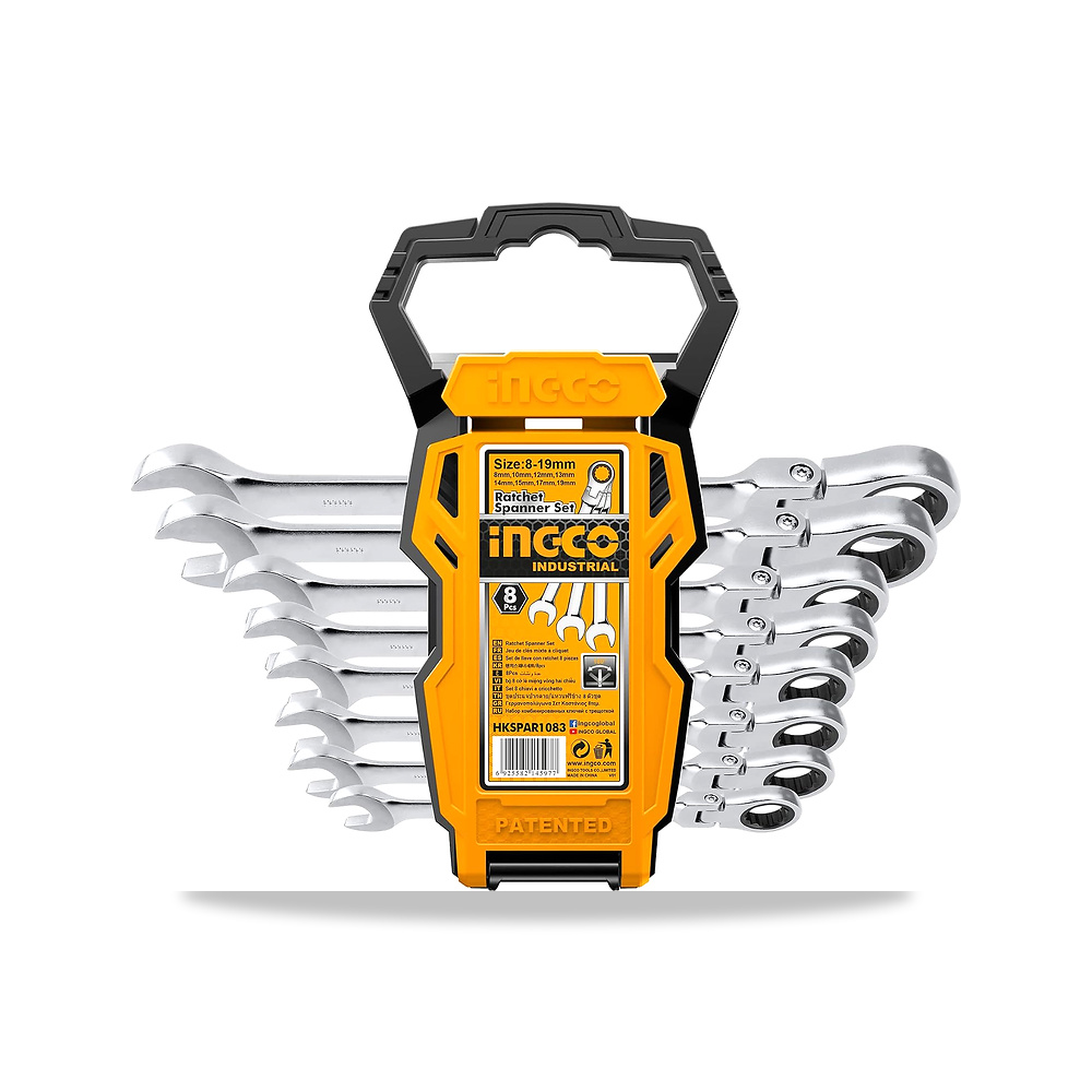 صورة منتج 8pcs Flexible Ratchet Spanner 8-19mm طقم مفاتيح ناحية وناحية راس متحرك اوتوماتيكي 8 قطع - كود الصنف reemco-2027-1601697 - ماركة يباع من خلال reemco - توريد وتصوير حصري لشركة ريمكو القابضة السعودية