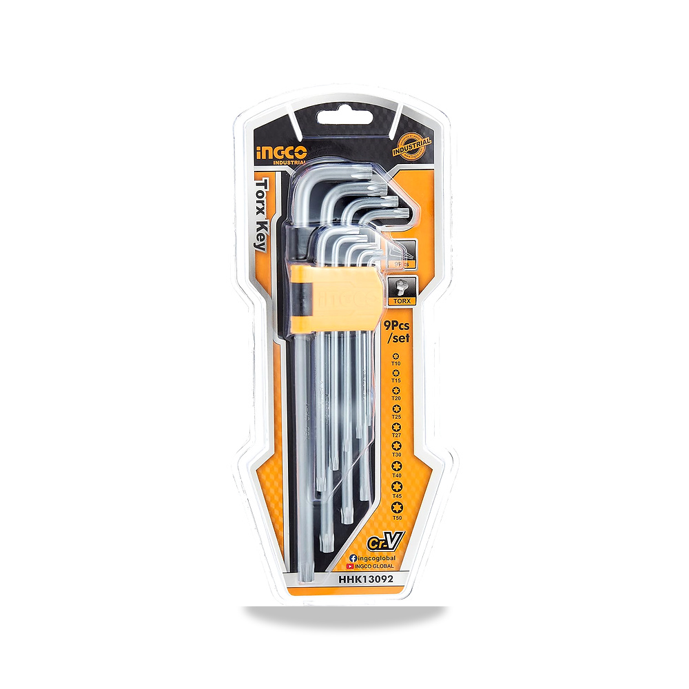صورة منتج 9pcs Torx Key Set extra long arm طقم الانكية 9 قطع مشرنف طويل انجكو – اللون فضي – المادة سبيكة فولاذ - كود الصنف reemco-2027-1602358 - ماركة يباع من خلال reemco - توريد وتصوير حصري لشركة ريمكو القابضة السعودية