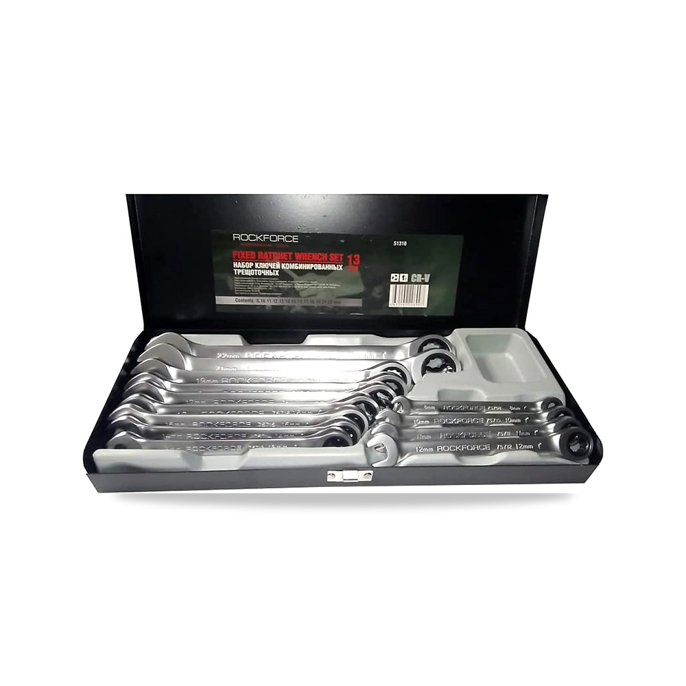 صورة منتج مجموعة مفاتيح عدة بسقاطة مرنة من روك فورس، 13 قطعة في صندوق ستيل ROCKFORCE PROFESSIONAL TOOLS - كود الصنف reemco-2027-1606342 - ماركة يباع من خلال reemco - توريد وتصوير حصري لشركة ريمكو القابضة السعودية