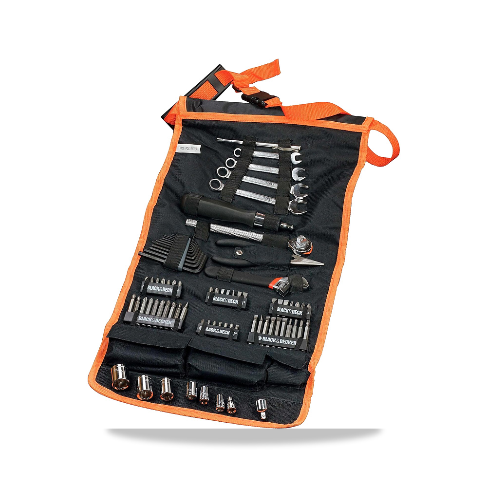صورة منتج مجموعة ادوات لاصلاح السيارة A7063 من بلاك اند ديكر – 76 قطعة مع شنطة مطوية ناعمة – المادة سبيكة فولاذ – اللون أسود - كود الصنف reemco-2027-1607691 - ماركة يباع من خلال reemco - توريد وتصوير حصري لشركة ريمكو القابضة السعودية