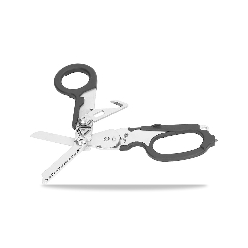 صورة منتج مقص سفر من ايسيل قابل للطي ومسطرة ومفتاح عدة للاستخدام الخارجي (اللون: اسود) AISEEL – المادة ستانلس ستيل - كود الصنف reemco-2027-1616847 - ماركة يباع من خلال reemco - توريد وتصوير حصري لشركة ريمكو القابضة السعودية