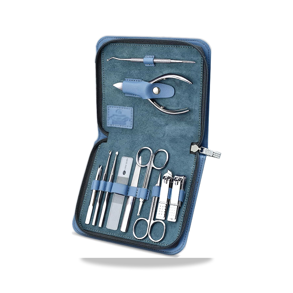 صورة منتج مجموعة مانيكير Kit المهنية أظافر 11 أجزاء أدوات العناية بالأظافر ظافر الفولاذ المقاوم للصدأ مع حقيبة سفر طقم - كود الصنف reemco-2027-1617845 - ماركة يباع من خلال reemco - توريد وتصوير حصري لشركة ريمكو القابضة السعودية