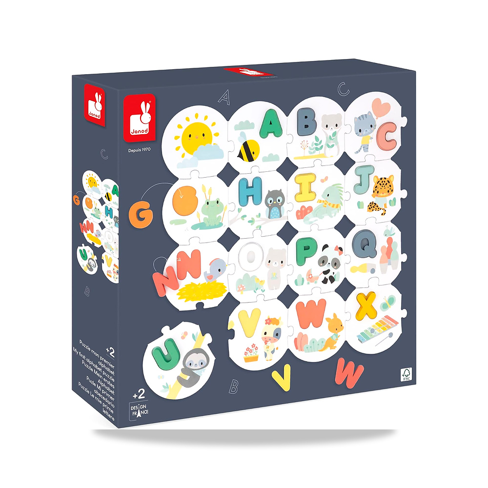 صورة منتج جانود – بازل بيور My First Alphabet – 28 قطعة + 26 حرف خشبي – لتعلم الحروف الابجدية – لعبة موديل J08045 - كود الصنف reemco-2027-1625063 - ماركة يباع من خلال reemco - توريد وتصوير حصري لشركة ريمكو القابضة السعودية