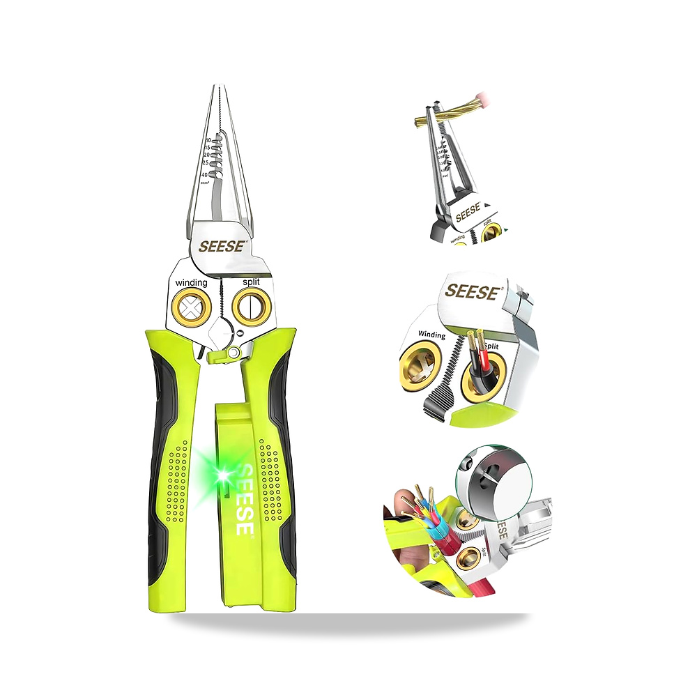 صورة منتج اداة تعرية الاسلاك 8 في 1 للكهربائيين من سيسي: كماشة انف ابرة مع جهاز اختبار الجهد وانذارات مزدوجة - كود الصنف reemco-2027-1651344 - ماركة يباع من خلال reemco - توريد وتصوير حصري لشركة ريمكو القابضة السعودية