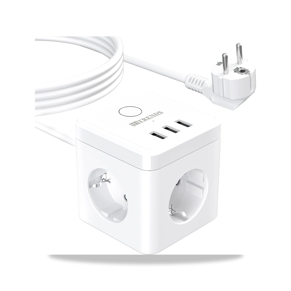 صورة منتج هيتريندز مقبس مكعب مع USB، مقابس متعددة، ثلاثي الاتجاهات، 3 منافذ USB مع مفتاح، مع كيبل بطول 2 متر، مع مفتاح - كود الصنف reemco-2027-1657801 - ماركة يباع من خلال reemco - توريد وتصوير حصري لشركة ريمكو القابضة السعودية