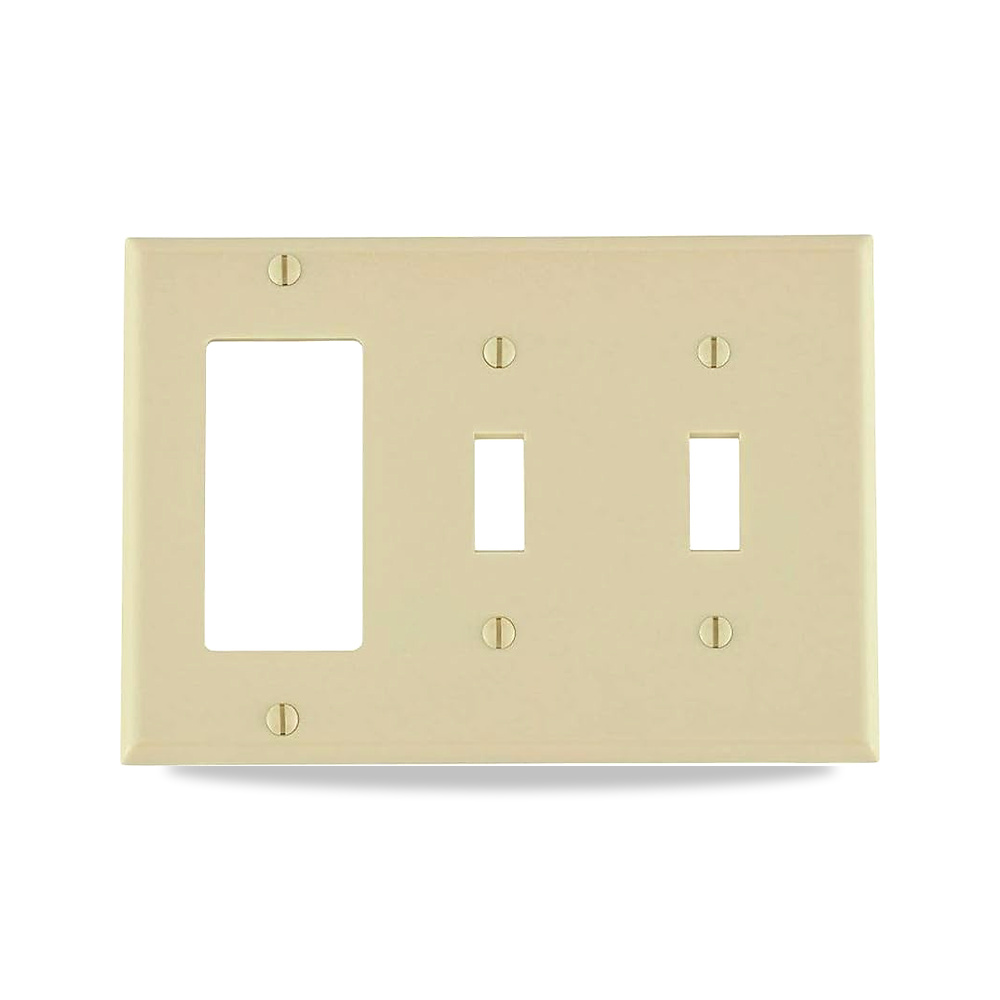 صورة منتج Leviton 80421-I 3-Gang 2-Toggle 1-ديكور/GFCI مجموعة لوحة حائط، حجم قياسي، ثرموست، حامل الجهاز، عاجي - كود الصنف reemco-2027-1658155 - ماركة يباع من خلال reemco - توريد وتصوير حصري لشركة ريمكو القابضة السعودية
