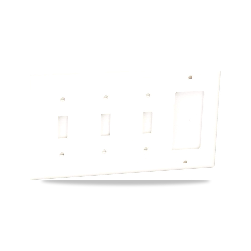 صورة منتج ليفتون 80732-W 4-Gang 3-Toggle 1-Decora/GFCI لوحة الحائط المركبة للجهاز، حجم قياسي، نايلون بلاستيكي حراري - كود الصنف reemco-2027-1658220 - ماركة يباع من خلال reemco - توريد وتصوير حصري لشركة ريمكو القابضة السعودية