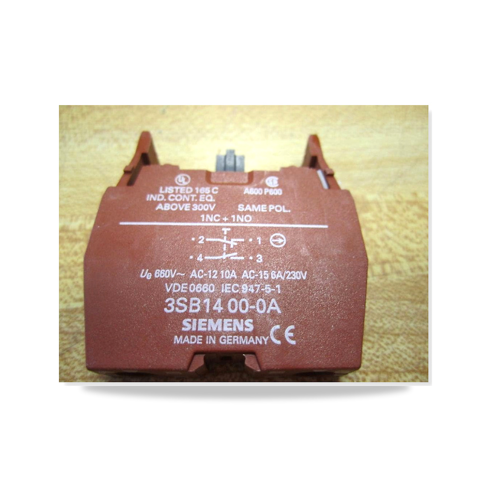 سيمنس عنصر تبديل 3SB1400-0A 22 و30 ملم 1NO+1NC، ابيض