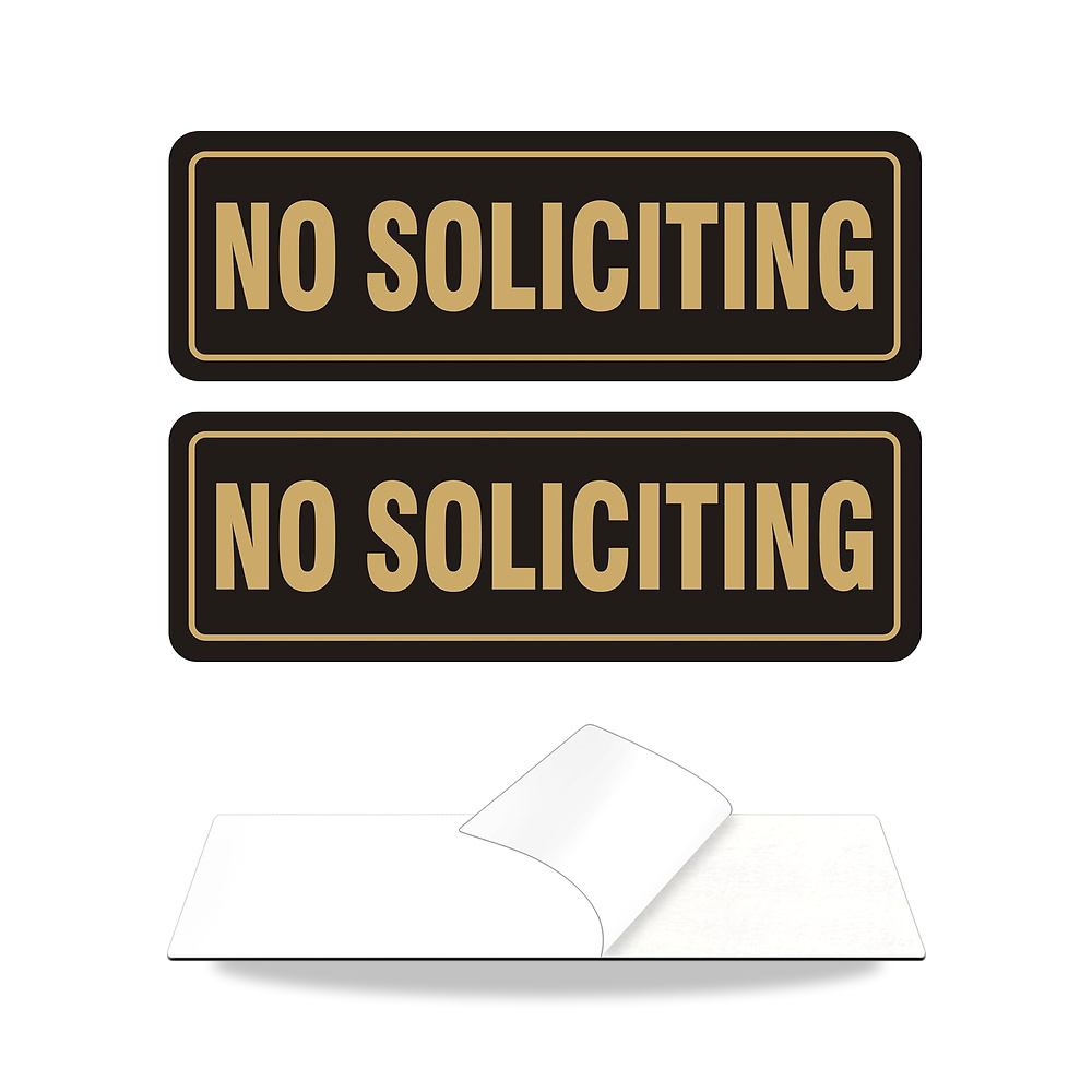 صورة منتج لافتة بعبارة «No Soliciting» للباب الامامي، ذاتية اللصق من معدن الالومنيوم «No Solicitation» للمنزل والعمل - كود الصنف reemco-2027-1658322 - ماركة يباع من خلال reemco - توريد وتصوير حصري لشركة ريمكو القابضة السعودية