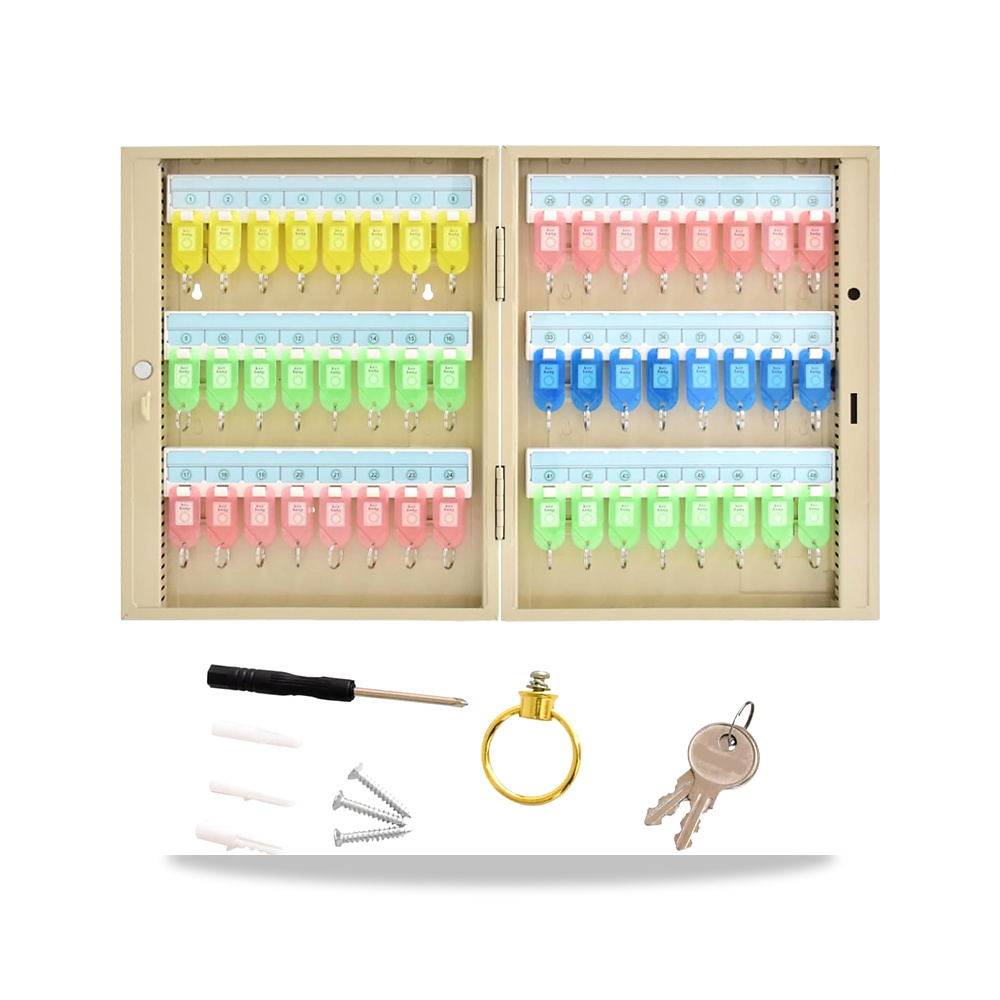 صورة منتج حامل مفاتيح يثبت على الحائط يحمل 32 48 80 مفتاح صندوق قفل مرمز بالألوان (50 × 38 × 6 سم 19 × 14 × 2.3 انش) - كود الصنف reemco-2027-1681571 - ماركة يباع من خلال reemco - توريد وتصوير حصري لشركة ريمكو القابضة السعودية