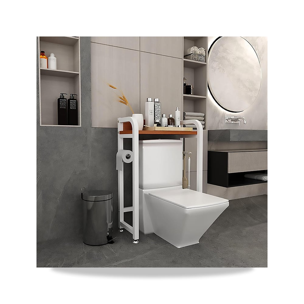 صورة منتج طقم وتجهيزة أدوات صحية للحمام مرحاض وكرسي حمام أبيض موديل GG4852 – اللون Dark Walnut + White - كود الصنف reemco-2027-1683282 - ماركة يباع من خلال reemco - توريد وتصوير حصري لشركة ريمكو القابضة السعودية