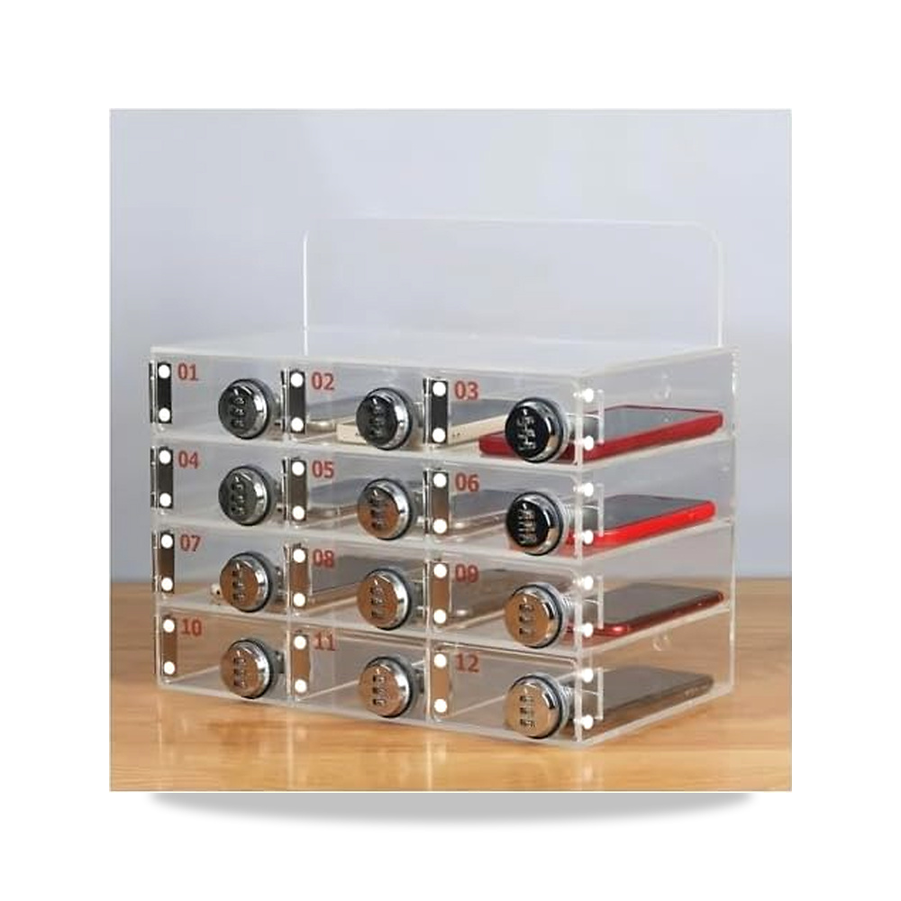 صورة منتج صندوق قفل جوال اكريليك مع قفل مدمج يثبت على الحائط من سي اس تو لامان الهاتف الخلوي في الفصول الدراسية - كود الصنف reemco-2027-1685595 - ماركة يباع من خلال reemco - توريد وتصوير حصري لشركة ريمكو القابضة السعودية