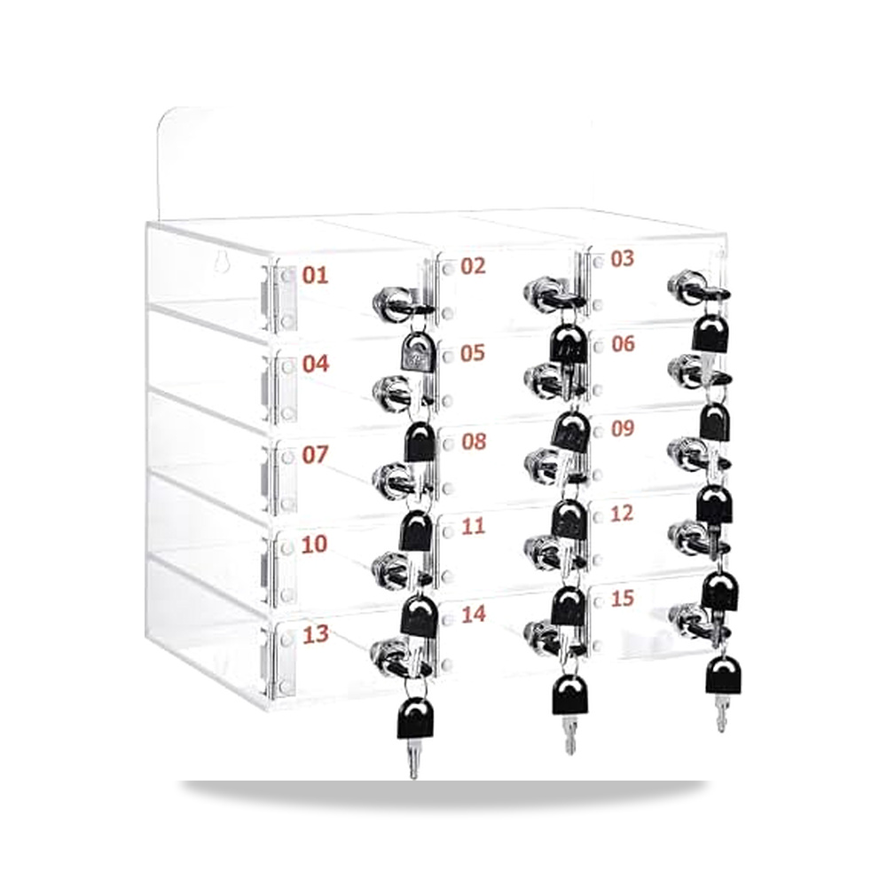 صورة منتج خزانة ووحدة تخزين شفاف ألومنيوم – اللون Acrylic – المقاس 15 Slots - كود الصنف reemco-2027-1686096 - ماركة يباع من خلال reemco - توريد وتصوير حصري لشركة ريمكو القابضة السعودية