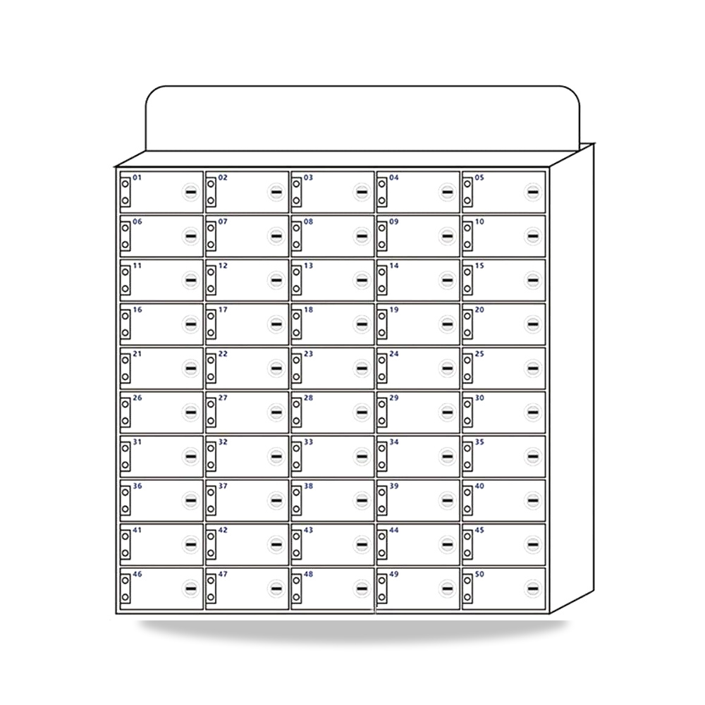 صورة منتج خزانة تخزين الجوال من الاكريليك تثبت على الحائط مع قفل – تصميم ابيض لتخزين امن موفر للمساحة لما يصل – المقاس 50 - كود الصنف reemco-2027-1686498 - ماركة يباع من خلال reemco - توريد وتصوير حصري لشركة ريمكو القابضة السعودية