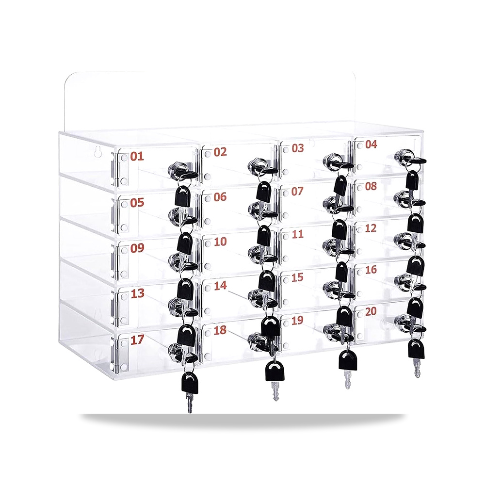 صورة منتج صندوق خزانة جوال شفاف امن مع قفل ومفتاح – مثالي للاستخدام في المكتب والمدرسة والمؤتمرات – لمحلات الحلوى - كود الصنف reemco-2027-1688423 - ماركة يباع من خلال reemco - توريد وتصوير حصري لشركة ريمكو القابضة السعودية