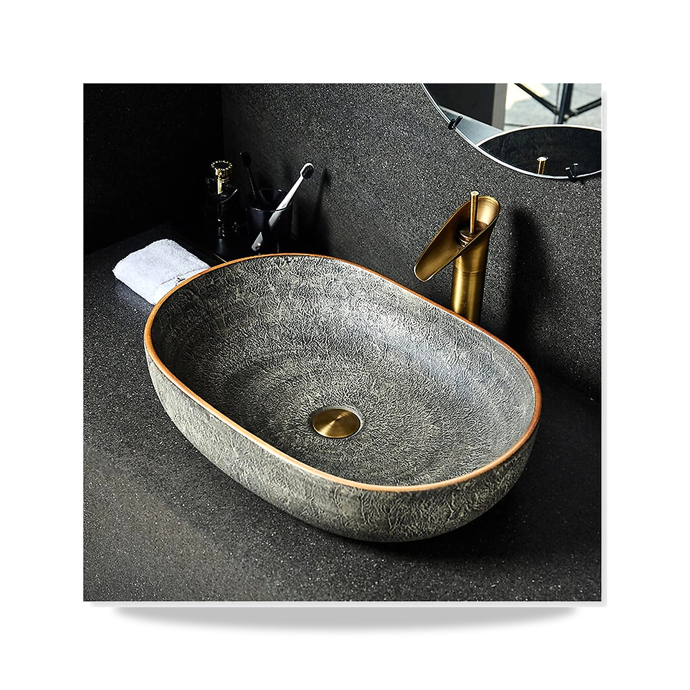 صورة منتج حوض حمام Vessel Vanity Chمر ستايل بيضاوي كونترتوب بالوعة الحمام السيراميك غسل حوض السلطانية الفني caihuashopping - كود الصنف reemco-2027-1694156 - ماركة يباع من خلال reemco - توريد وتصوير حصري لشركة ريمكو القابضة السعودية