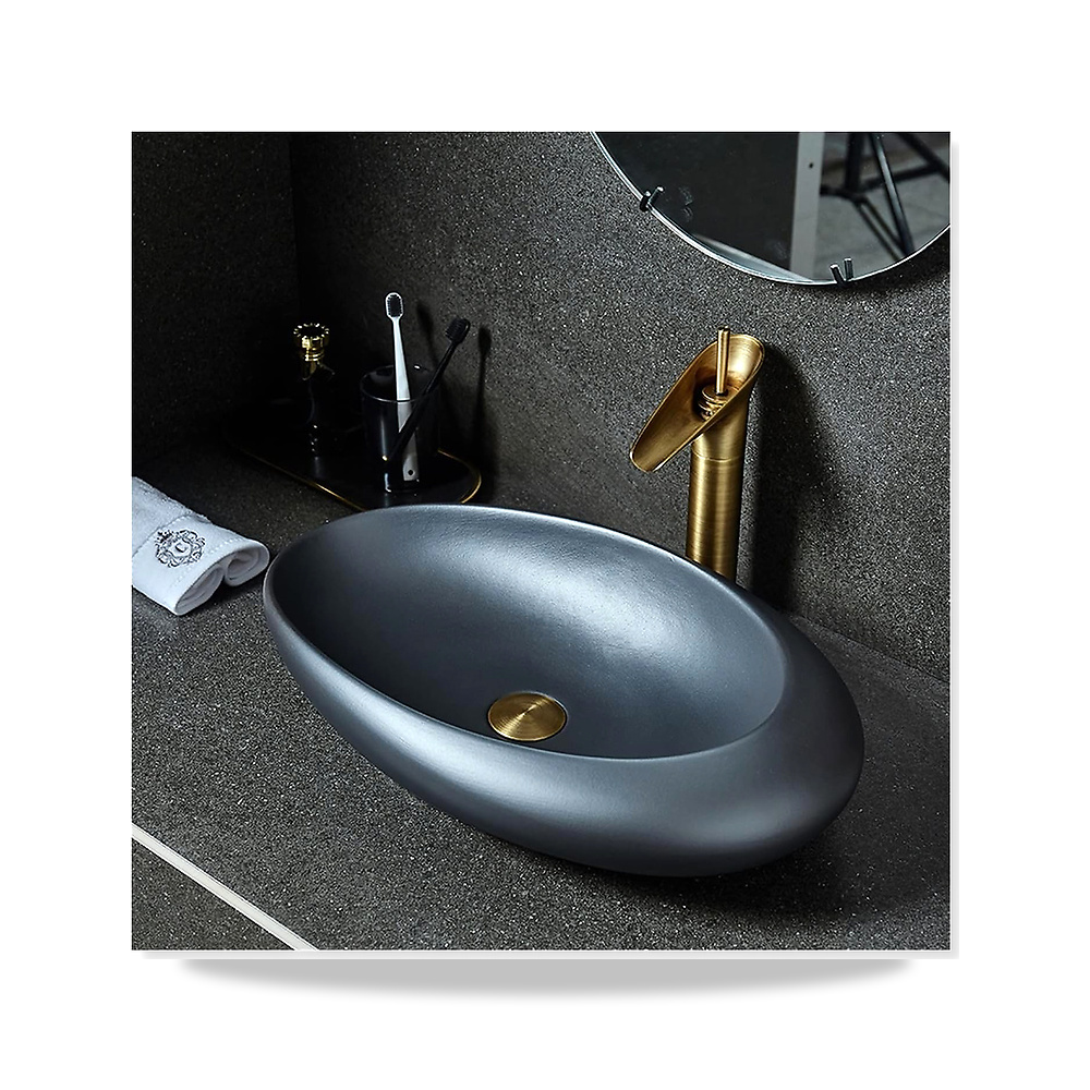 صورة منتج Bath Vessel Vanity الفن السيراميك كونترتوب بالوعة اوت البيضاوي السلطانية قية الحمام حوض بالطاقة ,22 × 14.5 × - كود الصنف reemco-2027-1694158 - ماركة يباع من خلال reemco - توريد وتصوير حصري لشركة ريمكو القابضة السعودية