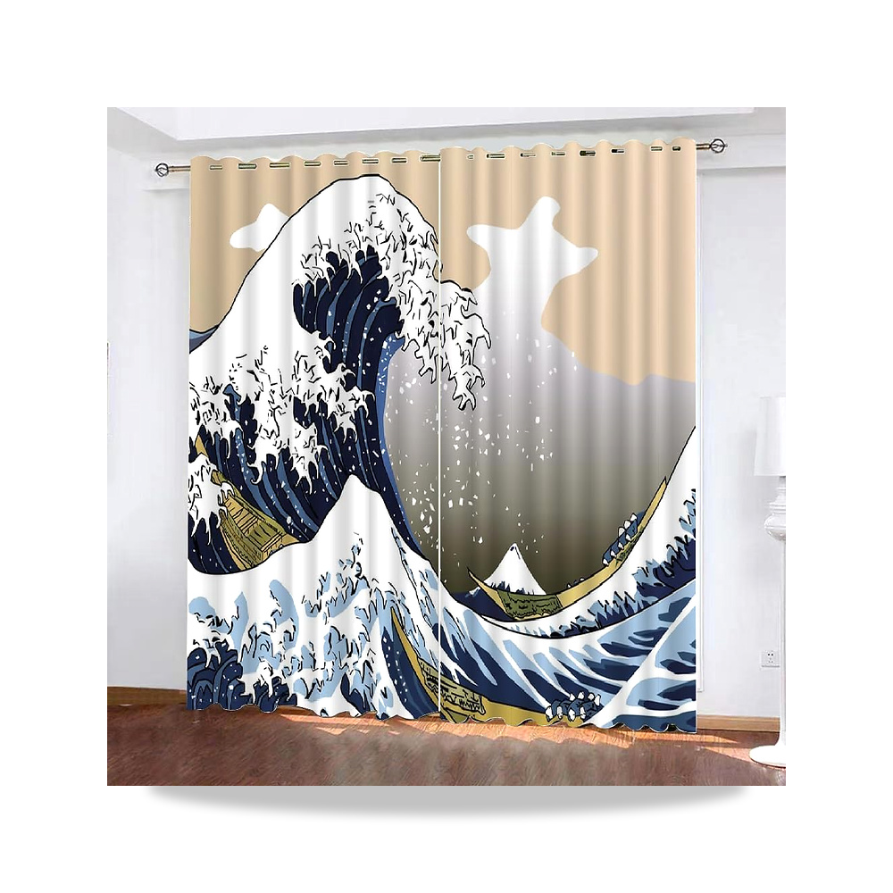 صورة منتج ستائر تعتيم على الطراز الياباني لغرفة نوم الاطفال Ukiyo e نمط طباعة ثلاثية الابعاد لوحتان مثالية للاولاد - كود الصنف reemco-2027-1744598 - ماركة يباع من خلال reemco - توريد وتصوير حصري لشركة ريمكو القابضة السعودية