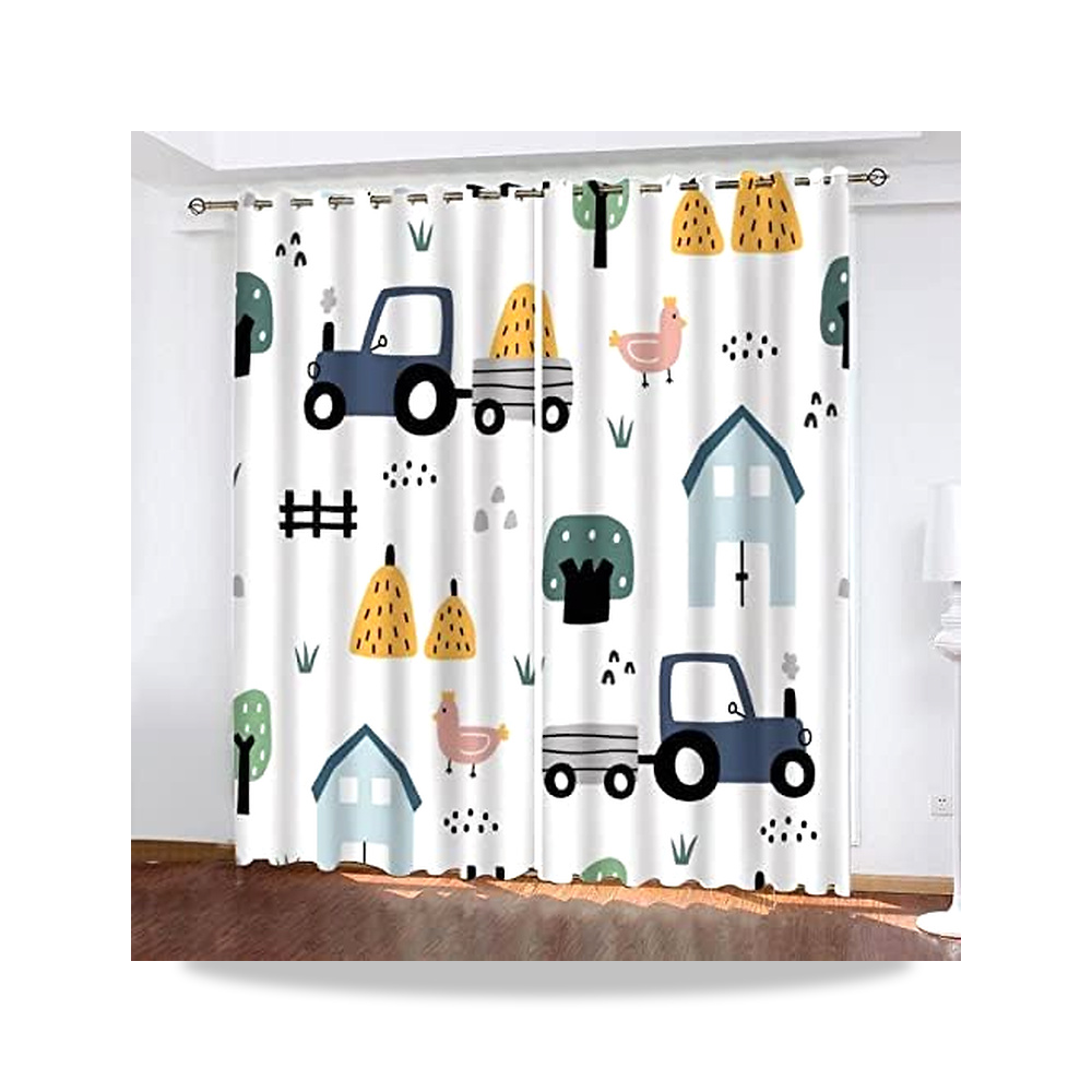 صورة منتج ستائر تعتيم للاطفال بطباعة كرتونية ثلاثية الابعاد للاولاد والبنات بتصميم جرار سيارة معزولة حراريا مثالية - كود الصنف reemco-2027-1745571 - ماركة يباع من خلال reemco - توريد وتصوير حصري لشركة ريمكو القابضة السعودية