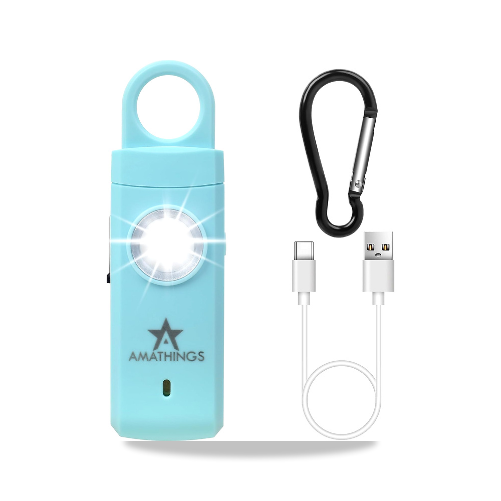 صورة منتج منبه جيب للنساء من اماثينغز – صفارة انذار LED 130 ديسيبل قابلة لاعادة الشحن بمنفذ USB C مع ضوء وامض ومؤشر - كود الصنف reemco-2027-1752011 - ماركة يباع من خلال reemco - توريد وتصوير حصري لشركة ريمكو القابضة السعودية