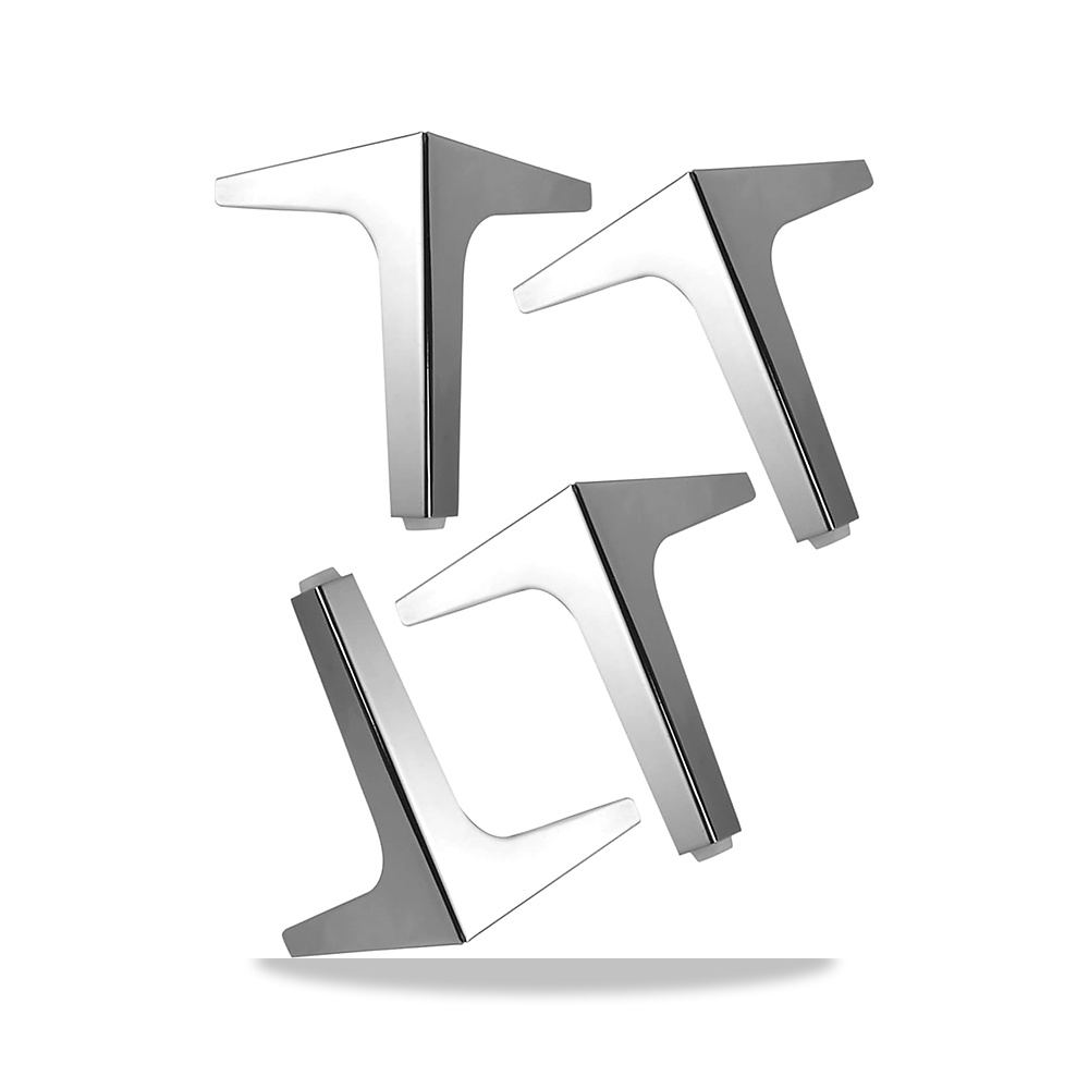 صورة منتج ارجل اثاث مثلثة الشكل من 4 قطع، اريكة معدنية، خزانة قابلة للاستبدال، تصميم عصري، فضي 17 سم، تتضمن براغي - كود الصنف reemco-2027-1756611 - ماركة يباع من خلال reemco - توريد وتصوير حصري لشركة ريمكو القابضة السعودية