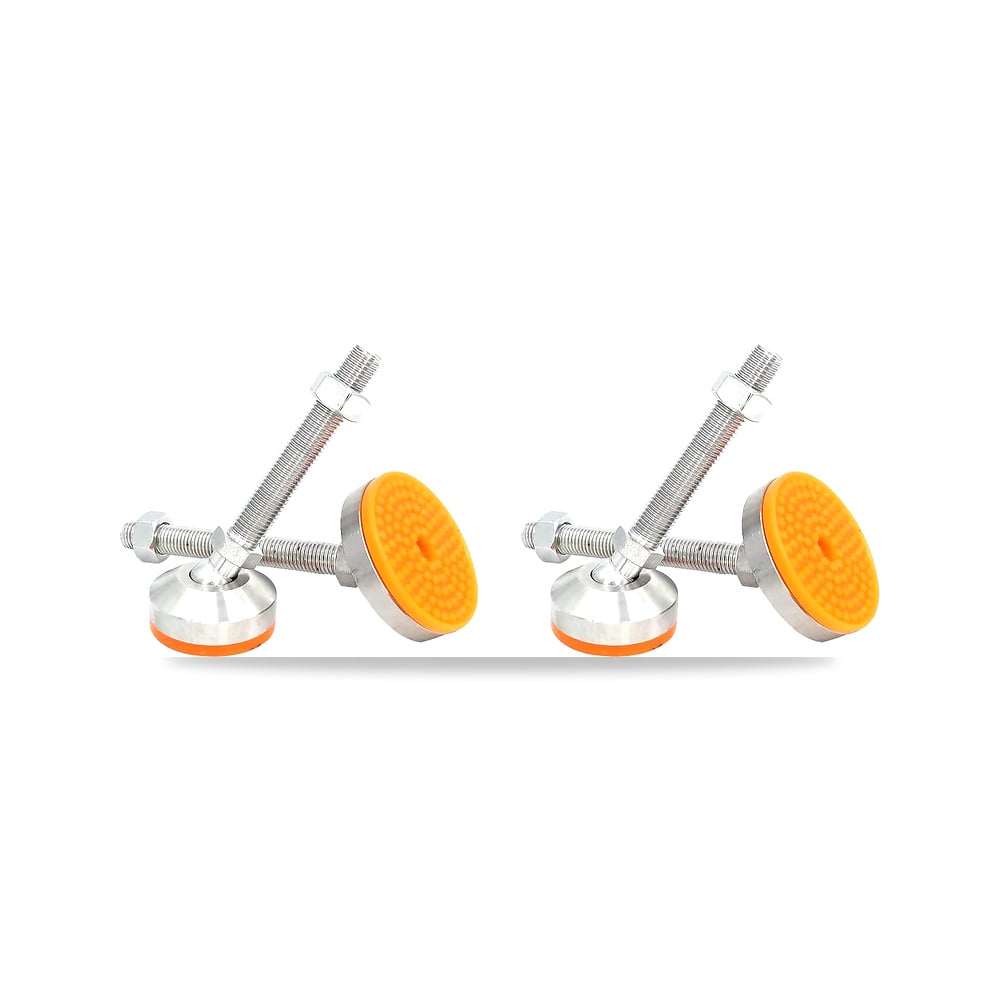صورة منتج 4 قطع من ارجل اثاث شديدة التحمل، قابلة للتعديل بخيط M12، وسادة مطاطية صفراء صلبة لتسوية الساق اللولبية – موديل 5004 - كود الصنف reemco-2027-1760022 - ماركة يباع من خلال reemco - توريد وتصوير حصري لشركة ريمكو القابضة السعودية