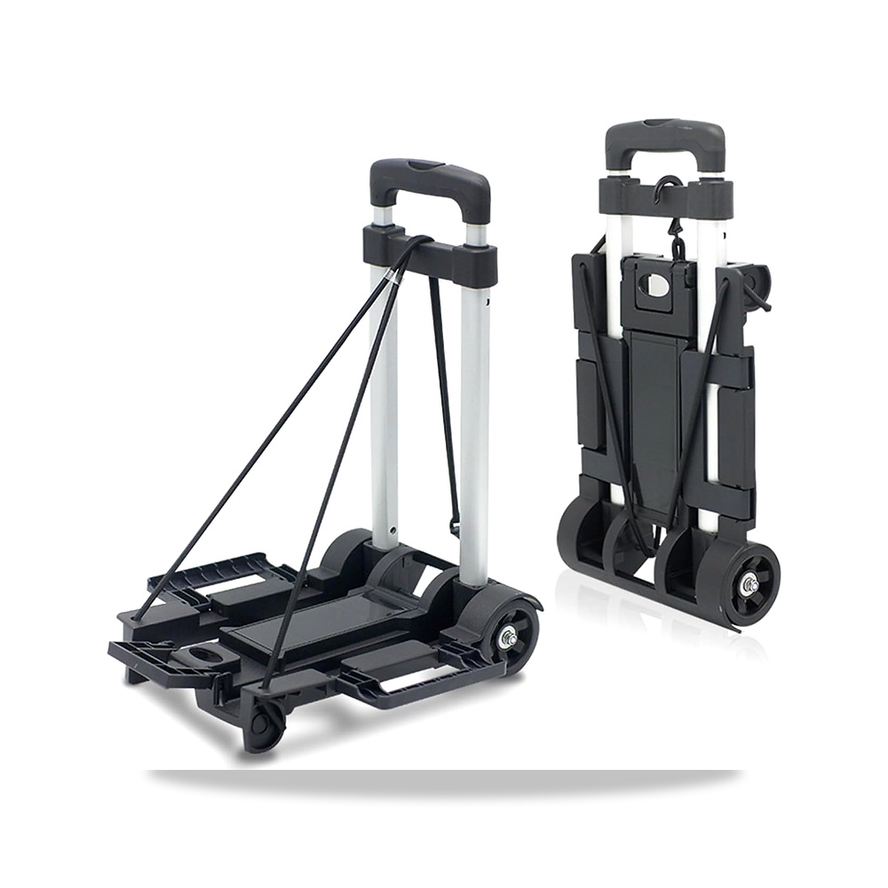 صورة منتج شاحنة يدوية قابلة للطي، عربة الومنيوم خفيفة الوزن مع قاعدة للتعديل وسلك مرن، محمولة للسفر وسهلة الحمل - كود الصنف reemco-2027-1765314 - ماركة يباع من خلال reemco - توريد وتصوير حصري لشركة ريمكو القابضة السعودية