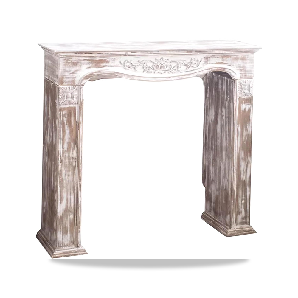 صورة منتج ديكور Distressed Wood Fireplace Mantel Freestanding Vintage Decorative Surround محيط الموقد QINGGANG-0224 - كود الصنف reemco-2027-1768541 - ماركة يباع من خلال reemco - توريد وتصوير حصري لشركة ريمكو القابضة السعودية