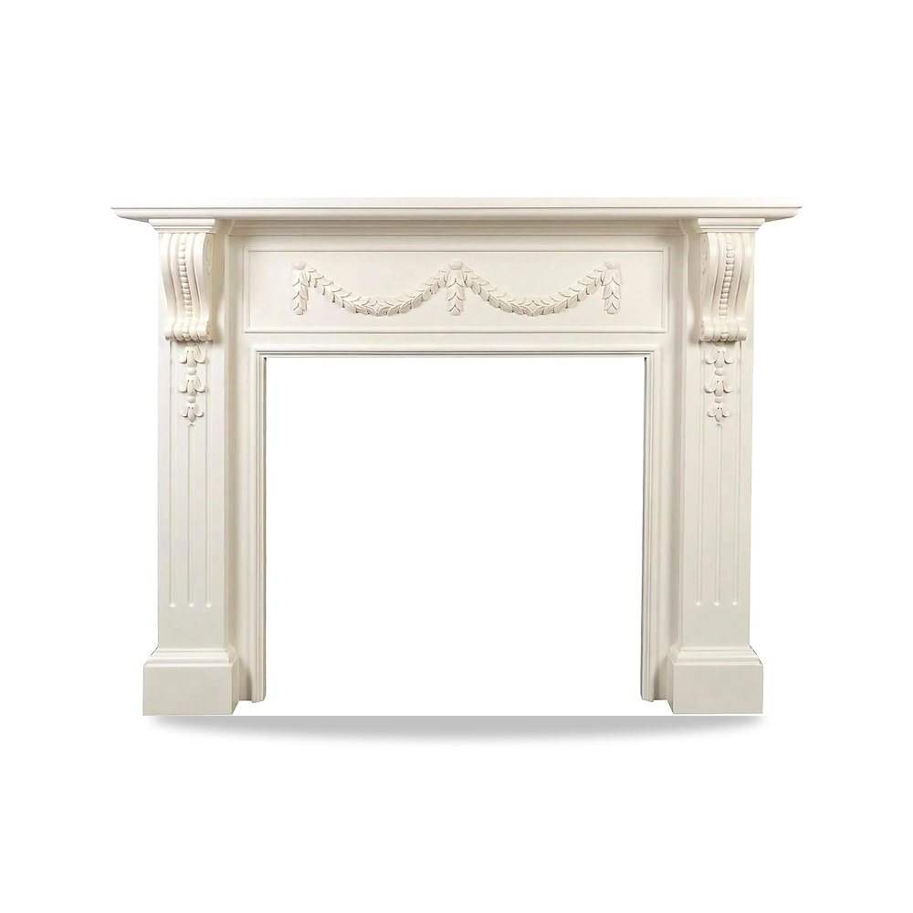 صورة منتج ديكور Off-White Birch Wood Fireplace Mantel Surround Neoclassical Ornate Frame محيط الموقد QINGGANG-0224 - كود الصنف reemco-2027-1768555 - ماركة يباع من خلال reemco - توريد وتصوير حصري لشركة ريمكو القابضة السعودية