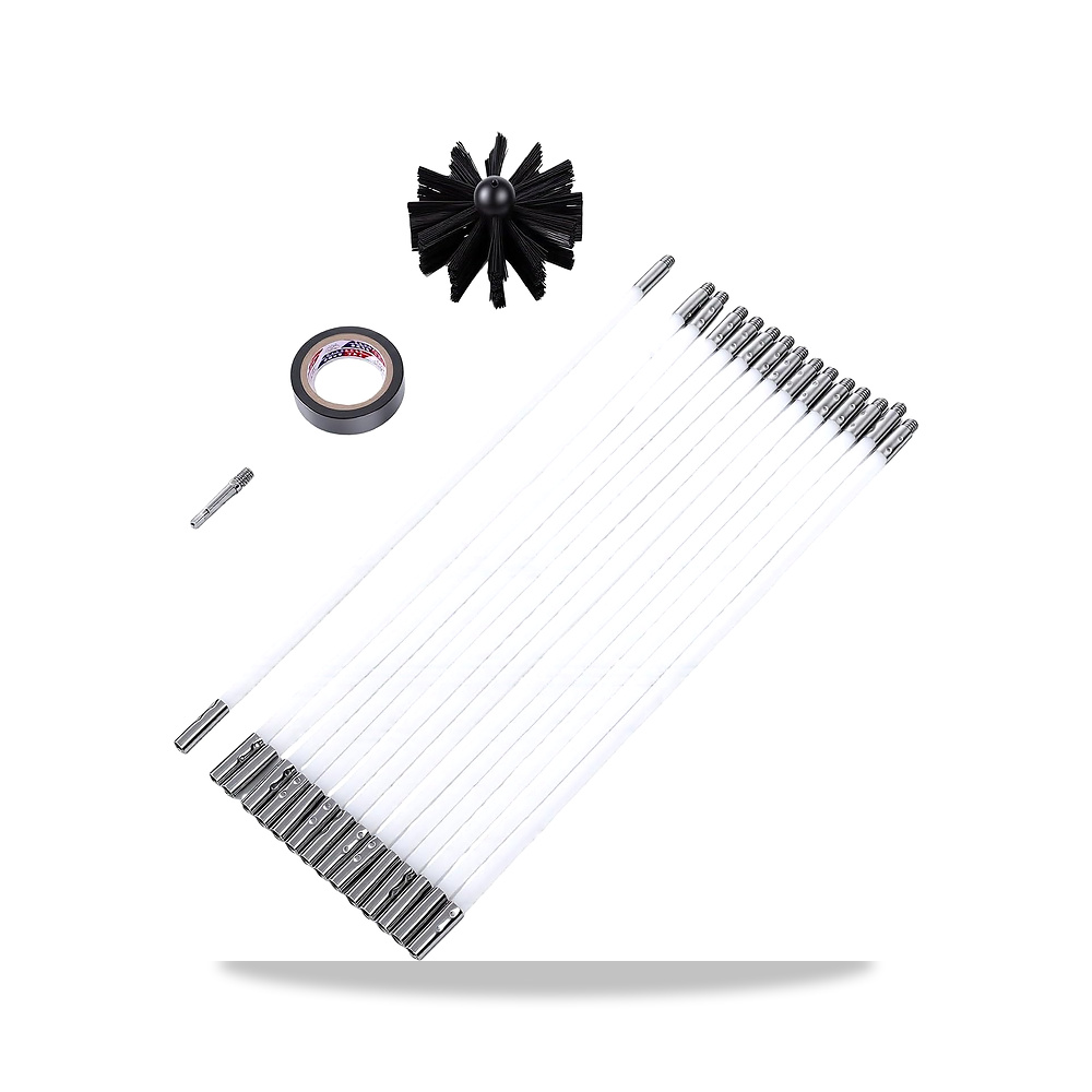 صورة منتج مجموعة فرش كنس المدخنة من لوكيوت، 15 قضيب مرن مع رأس فرشاة سلكي 4 انش لتنظيف مجاري الموقد والاستخدام متعدد - كود الصنف reemco-2027-1768674 - ماركة يباع من خلال reemco - توريد وتصوير حصري لشركة ريمكو القابضة السعودية