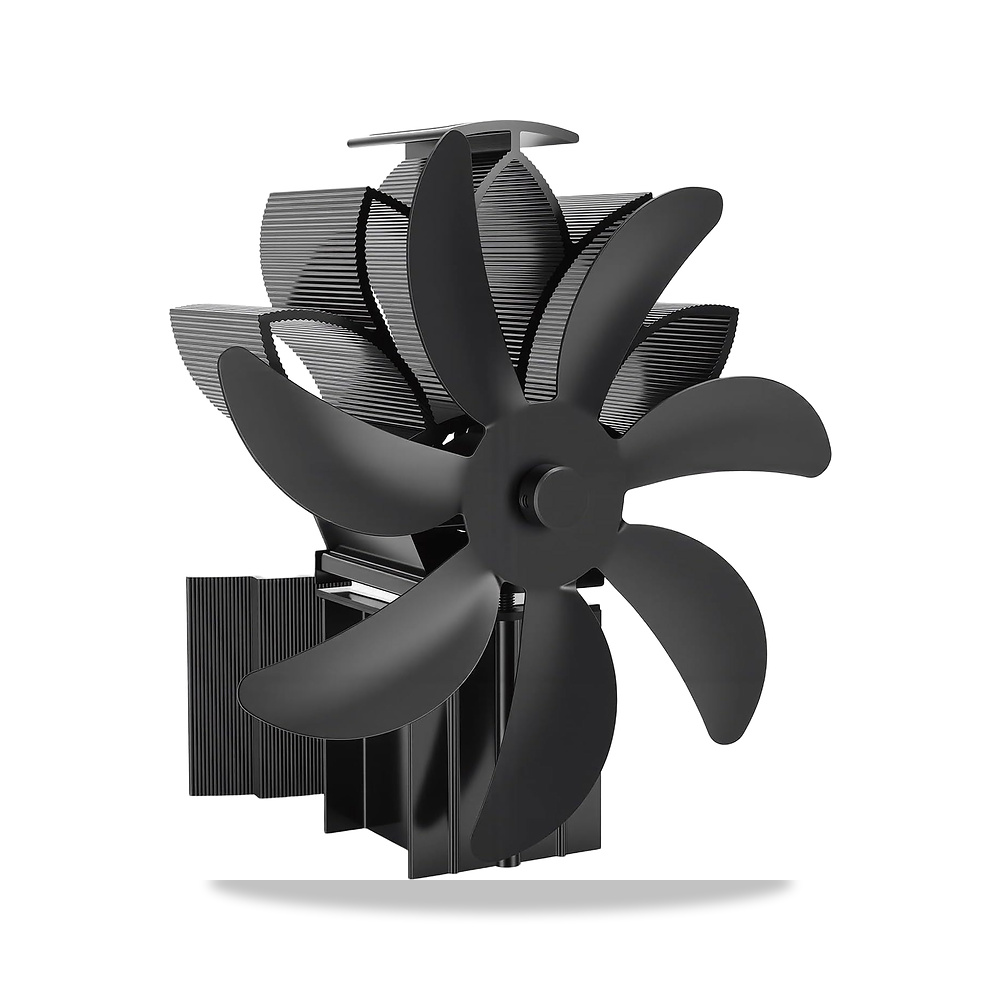 صورة منتج مروحة موقد خشب من يوسات، مدفاة تعمل بالحرارة، 7 شفرات، لا تحتاج الى بطارية، مع حماية من الحرارة الزائدة - كود الصنف reemco-2027-1769451 - ماركة يباع من خلال reemco - توريد وتصوير حصري لشركة ريمكو القابضة السعودية